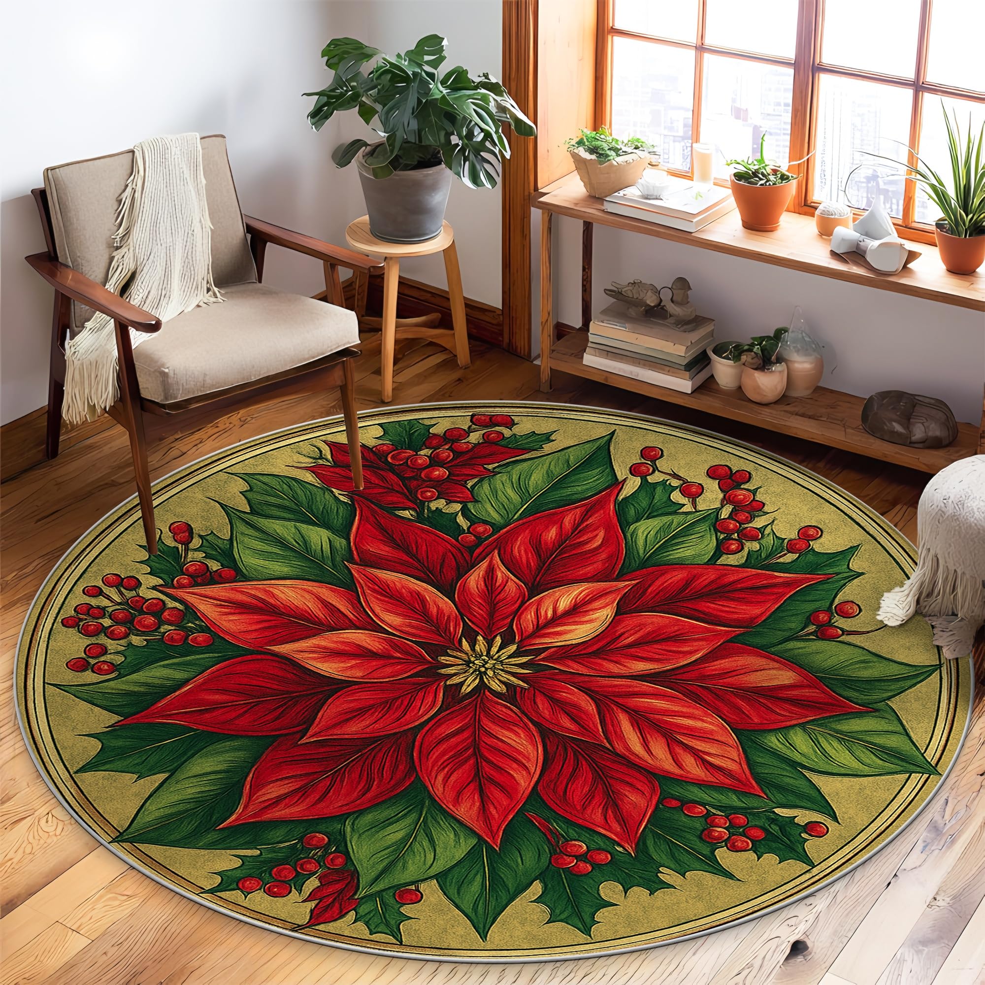 Tapis de Noël sans perte de poils et antidérapant pour votre salon