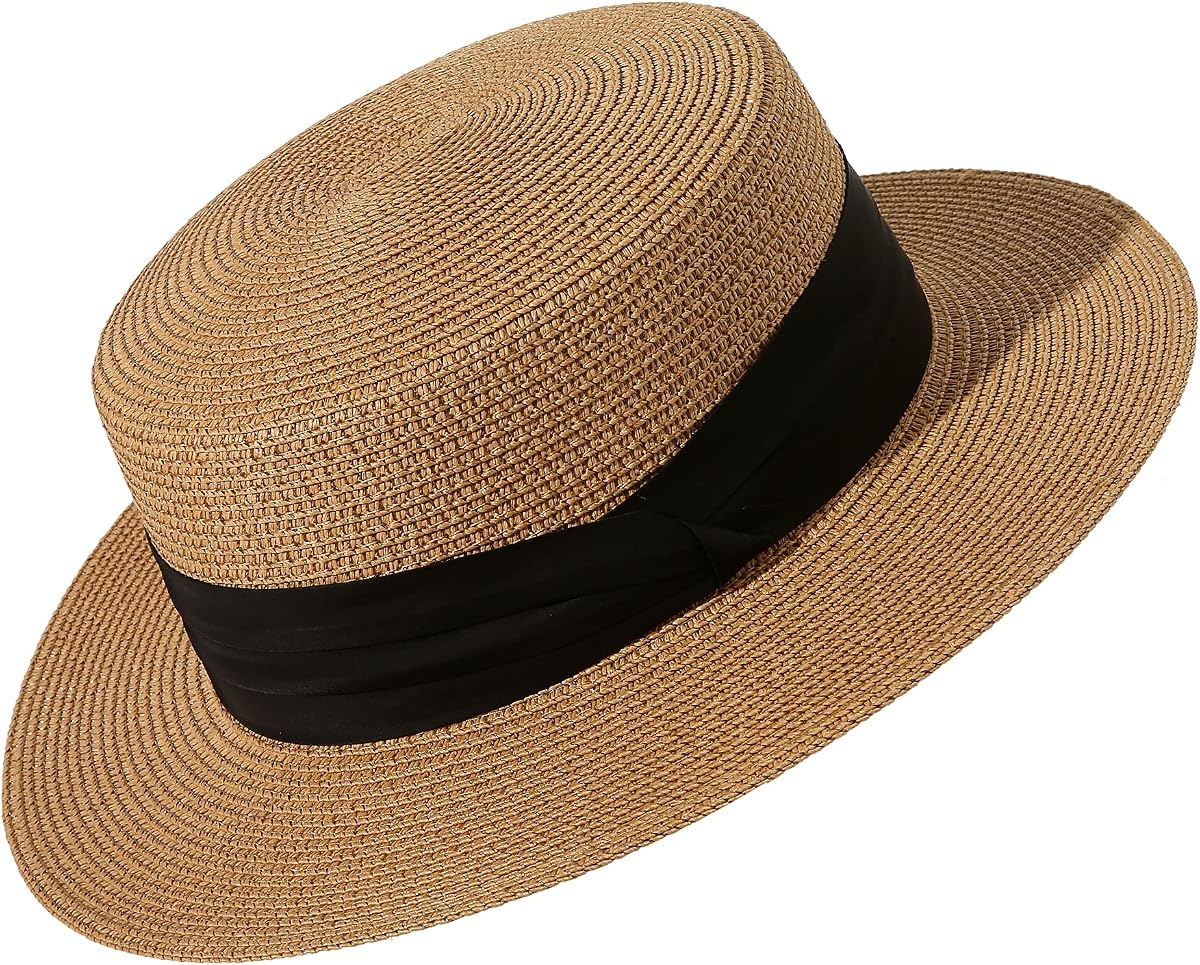 Sombreros de sol para mujer, sombrero de paja de ala ancha, plegable, plegable, para verano, talla 6 8/7-7 1/4