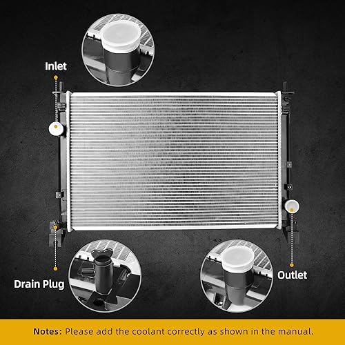 Miniatura 26 de DWVO Radiador completo compatible con Chrysler PT Cruiser 2.4L L4 4Cyl DWRD1013 2001 2002 2003 2004 2005 2006 2007 2008 2009 2010