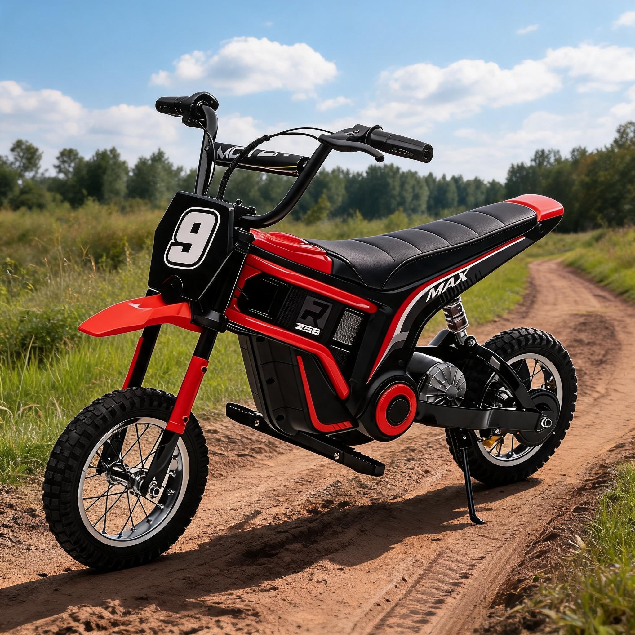 GarveeHome Kinder Elektro Motorrad 24V 350W Offroad Cross 3-Gang
