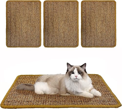Tlsiod 4 alfombrillas para raspar gatos, tela de sisal, almohadilla para rascar gatos, garras y alfombras para sofá, protector de muebles, 15.7 x 12
