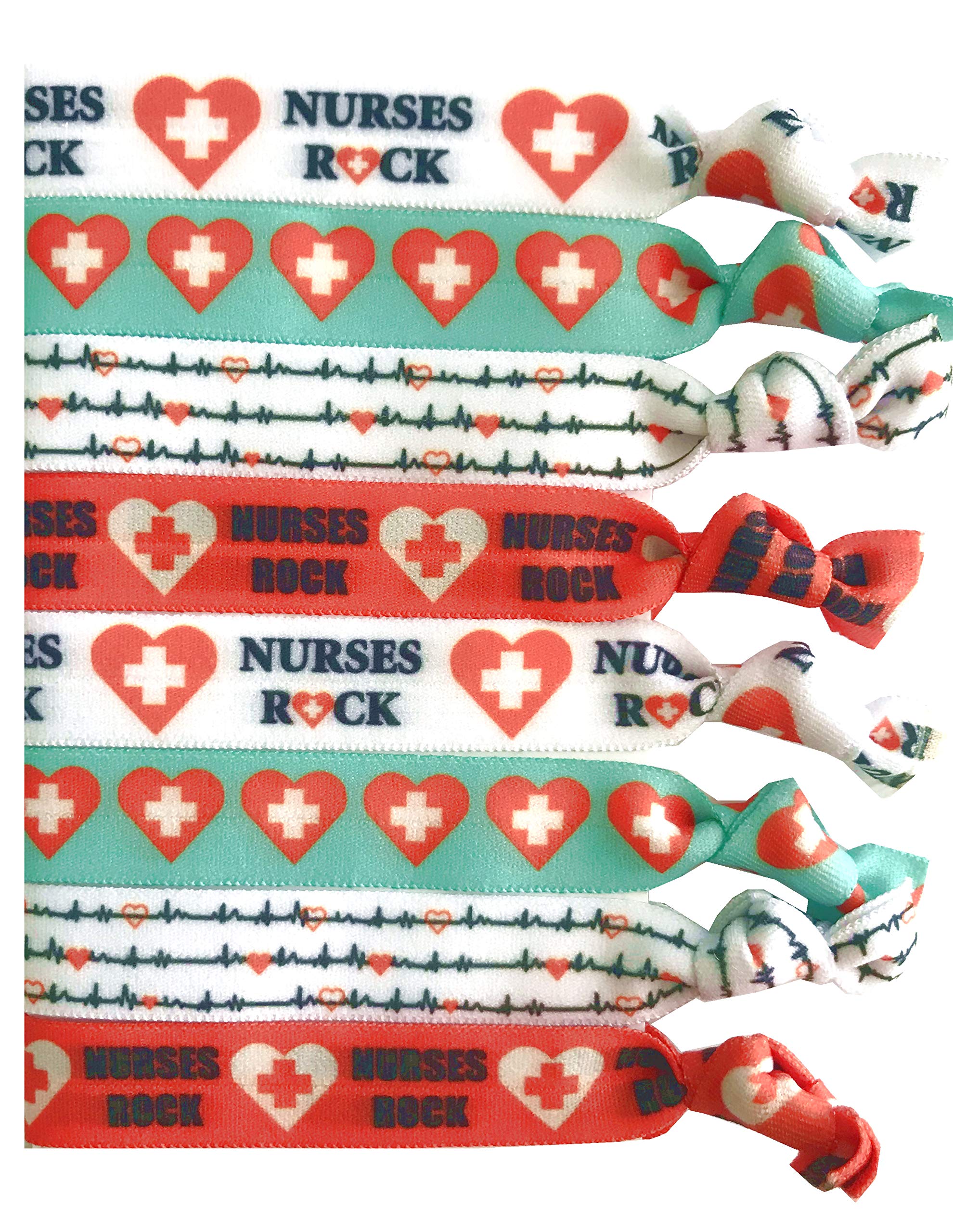 8 Piece Nursing Hair Elastic Set - Great Gift - Accessories for Nurses, Women, Girls, Teachers, Nursing School Classmates, Appreciation Week,
