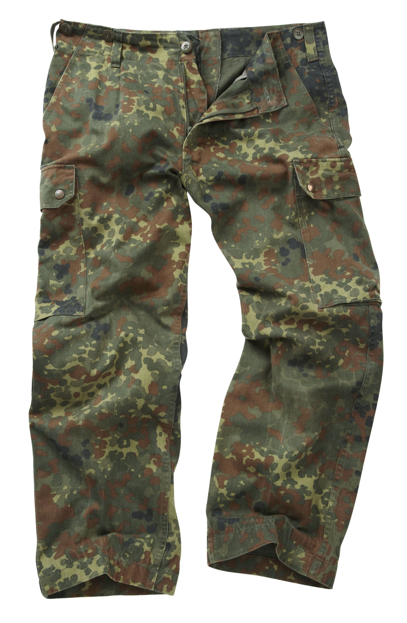 German Military Men's Flecktarn Camouflage Genuine Vintage Flecktarn Camo Trousers (36)