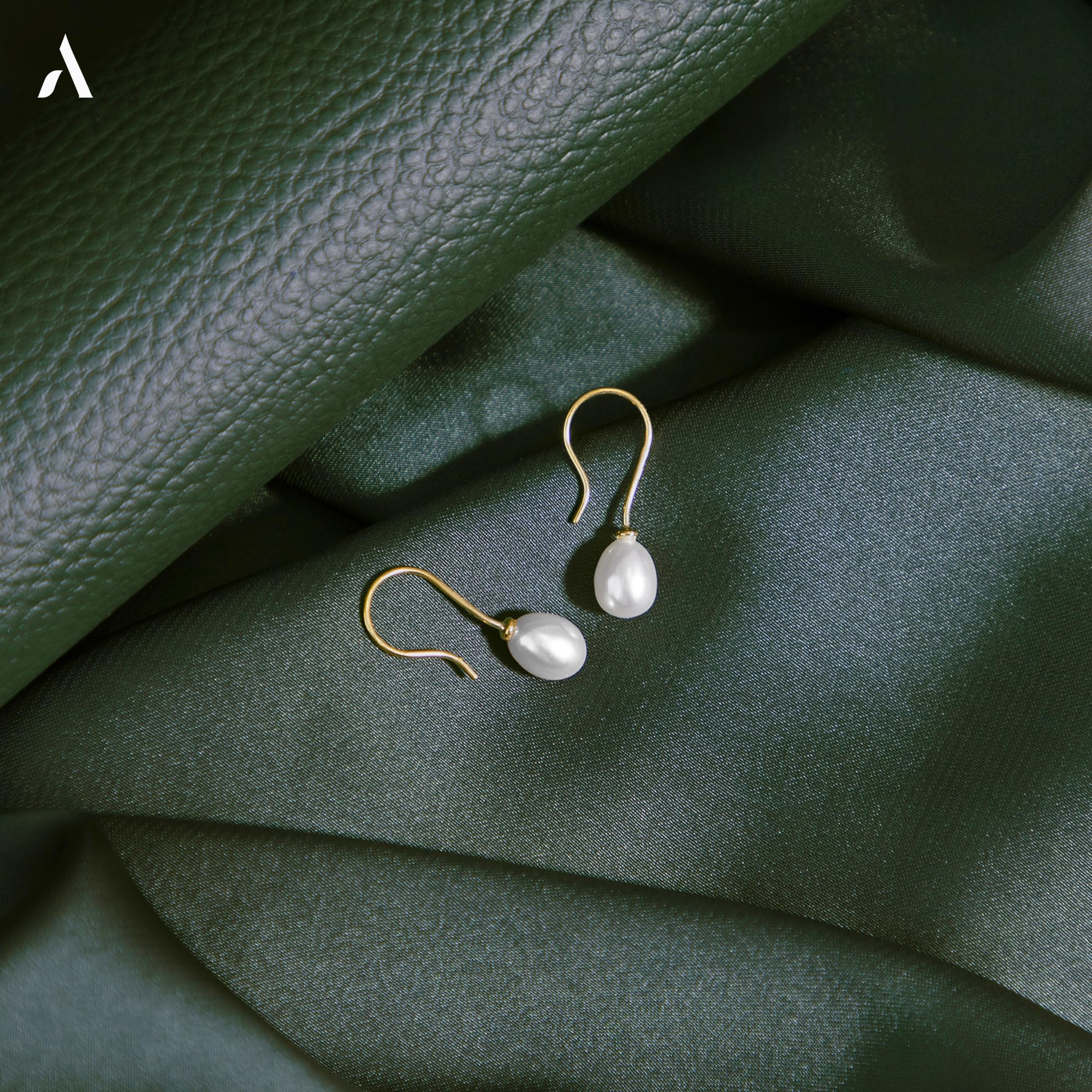 Amberta Allure Damen Ohrhänger mit Perle aus 9K Gold