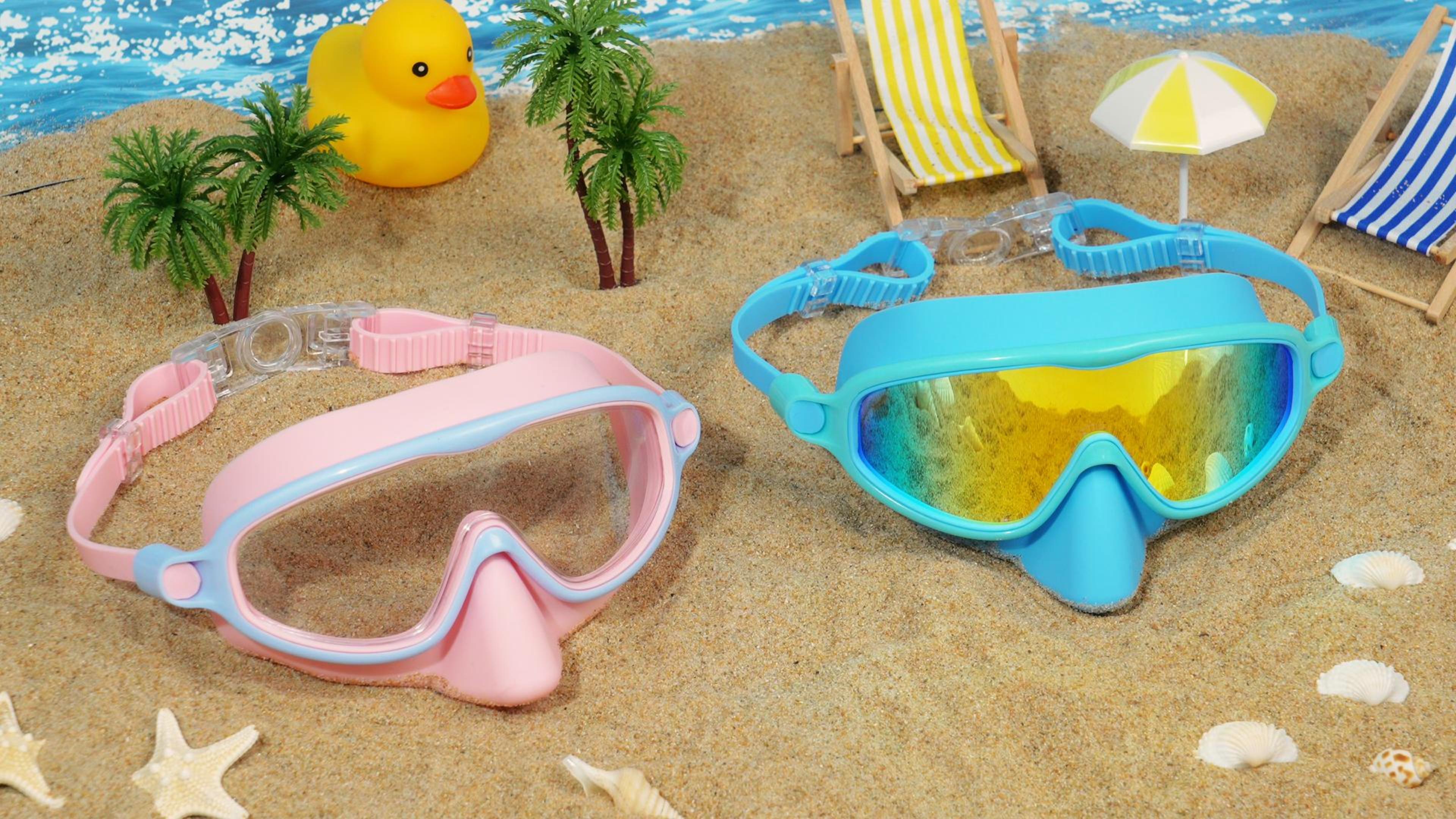 Gafas de natación para niños Vvinca con cubierta de nariz 2 unidades para piscina natación miniatura 7