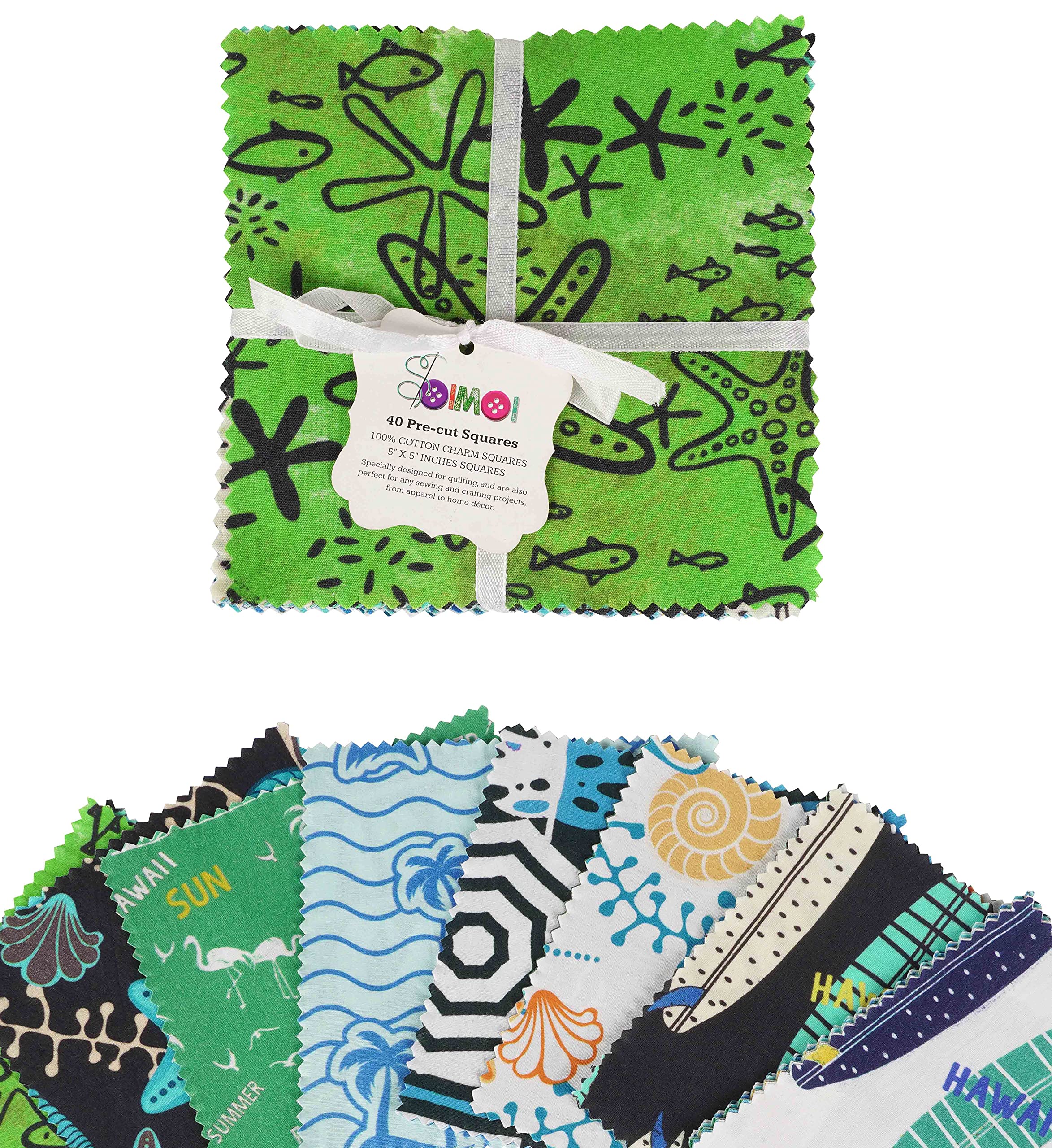 Soimoi Bienen-Stoffquadrate – 40 Stück 5x5 Zoll Für Quilting