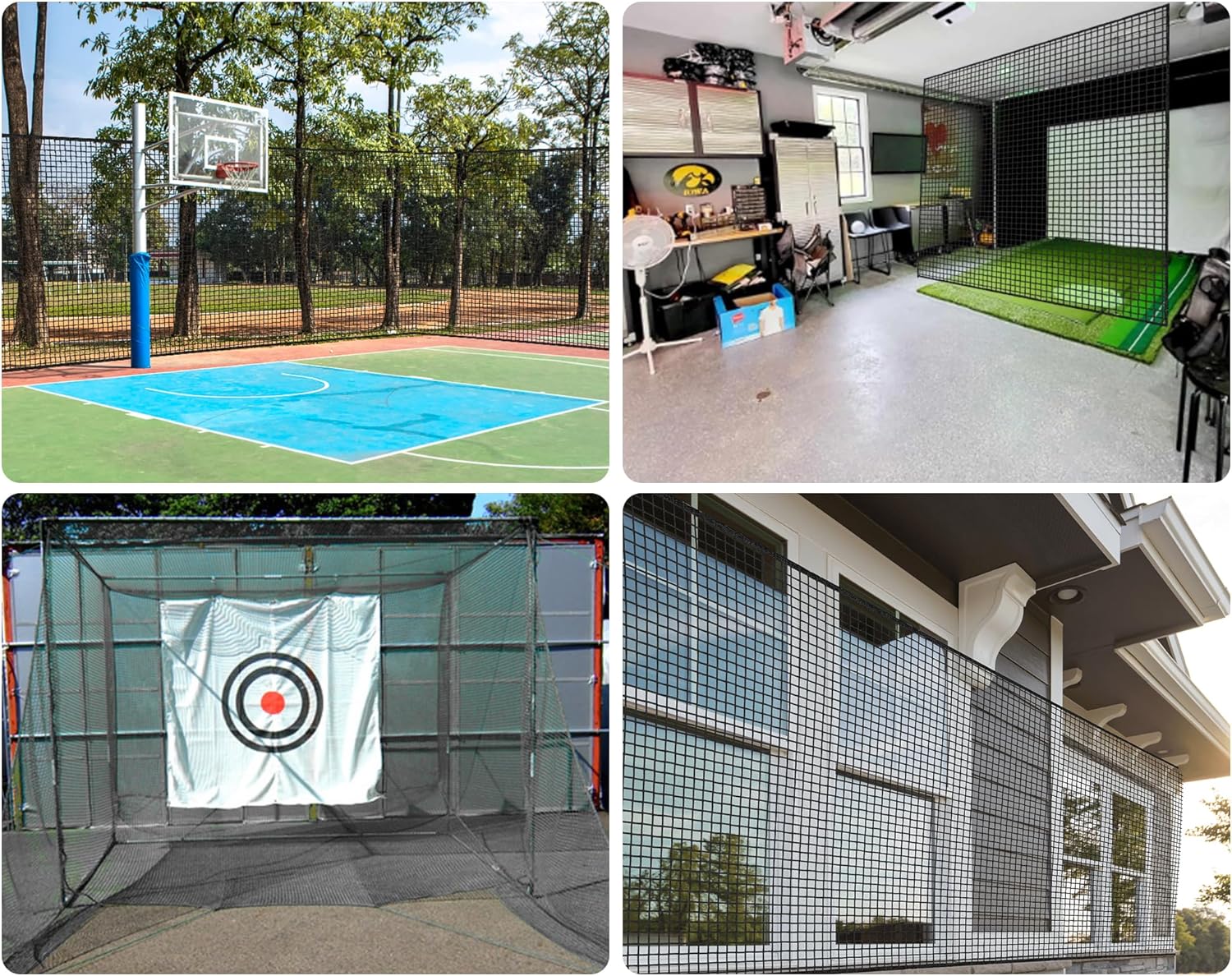 Golf Nets for Backyard Driving, Golf Net for Practice Barrier Net, Sports Netting for Hitting Golf, Baseball, Hockey, Soccer, Pitching Simulators, black