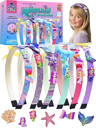 PURPLE LADYBUG Mermaid Headbands for Girls - Great 5 Year