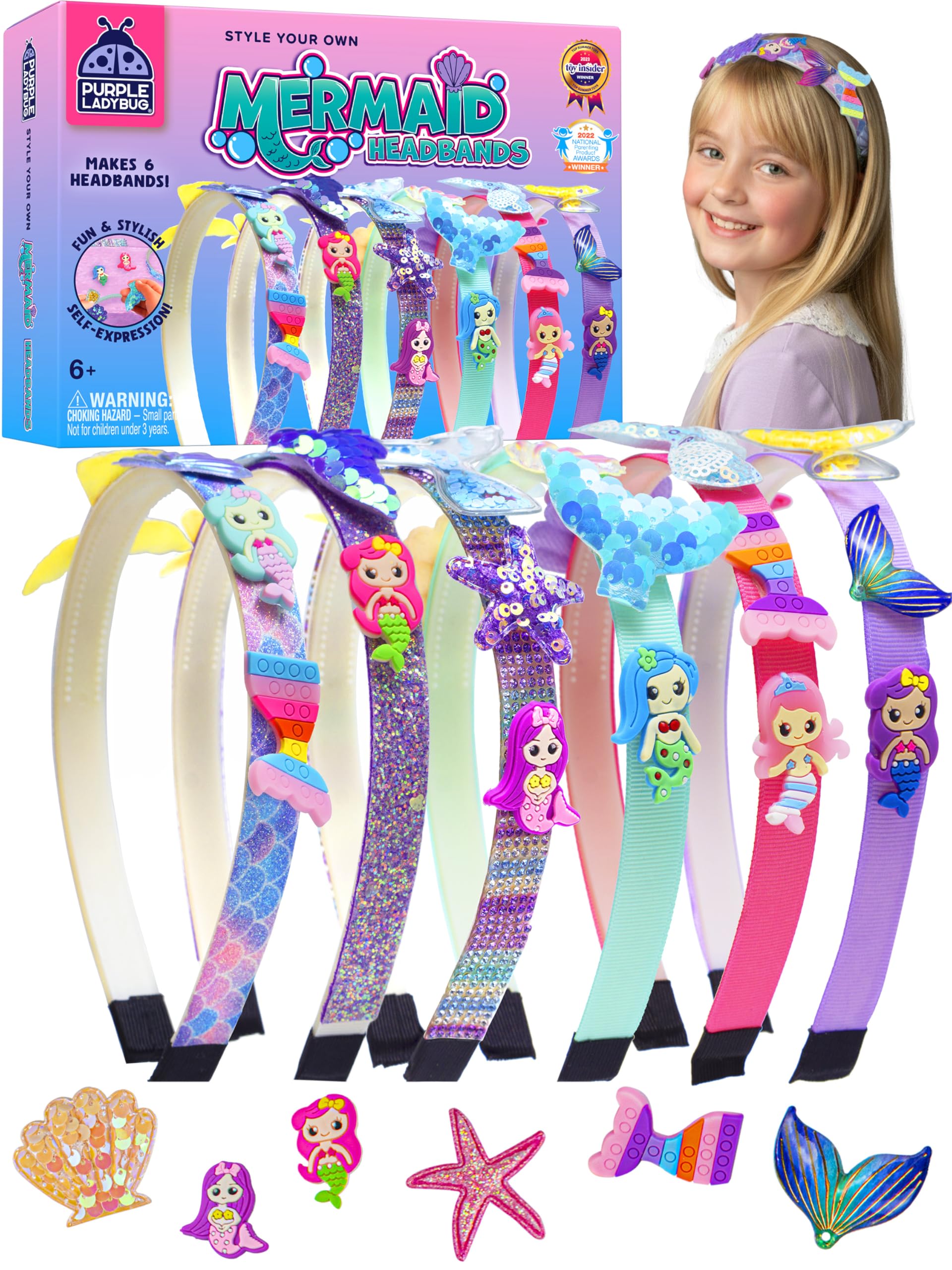 Amazon.com: PURPLE LADYBUG Mermaid Headband Kit - Mermaid Gifts