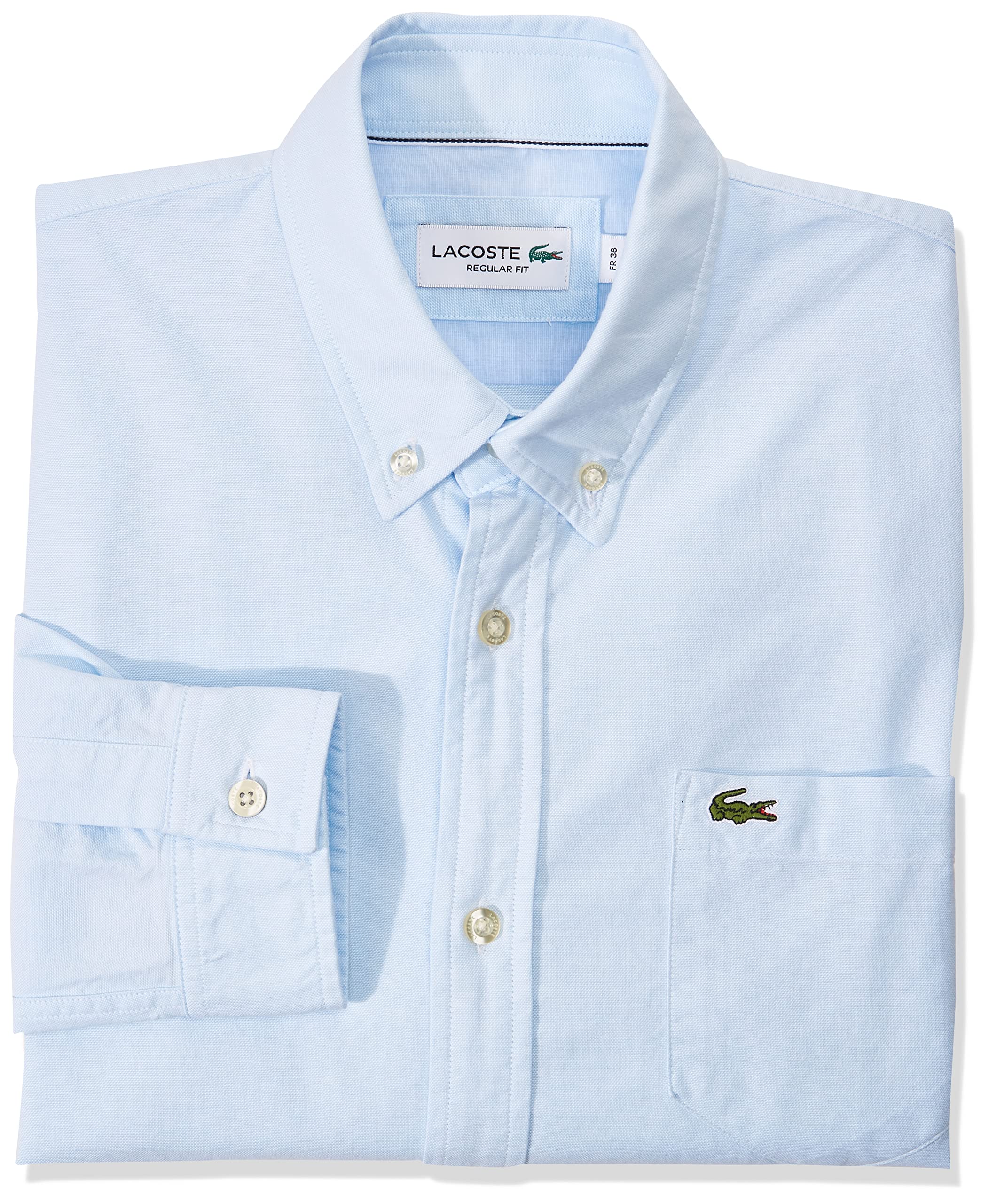 Lacoste long-sleeved button-down shirt, men's size L (approx.) cotton Beige type Vintage Second Hand