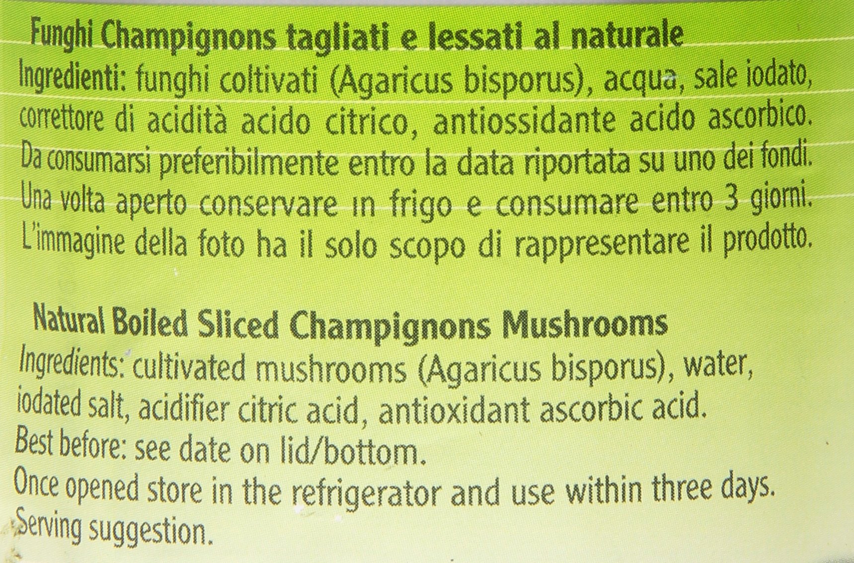 D'Amico - I Facili da Cucinare, Funghi Champignons, tagliati e lessati al naturale - 6 pezzi da 400 g [2400 g]