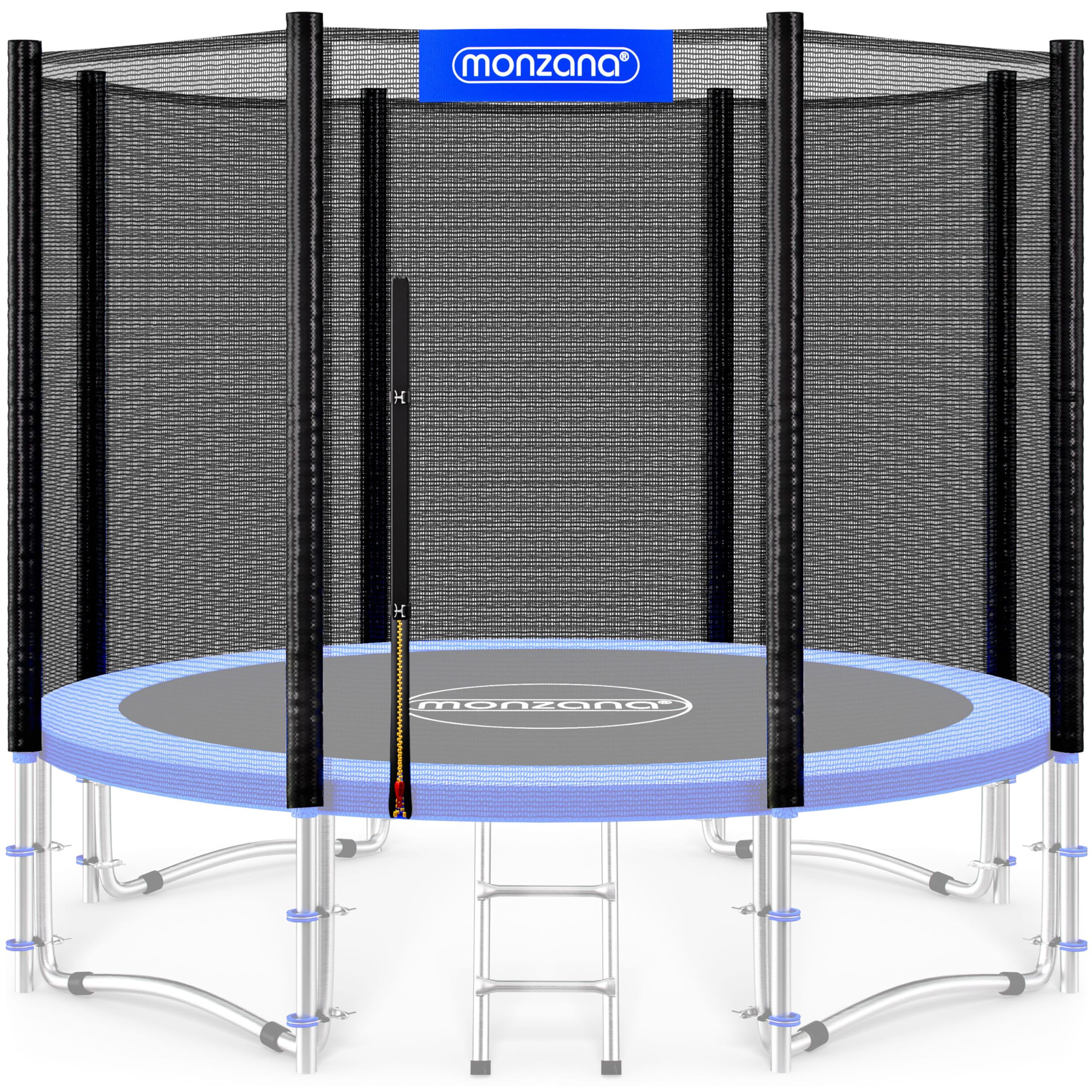 Monzana Filet de sécurité pour Trampoline résistant Rond entrée zippée refermable
