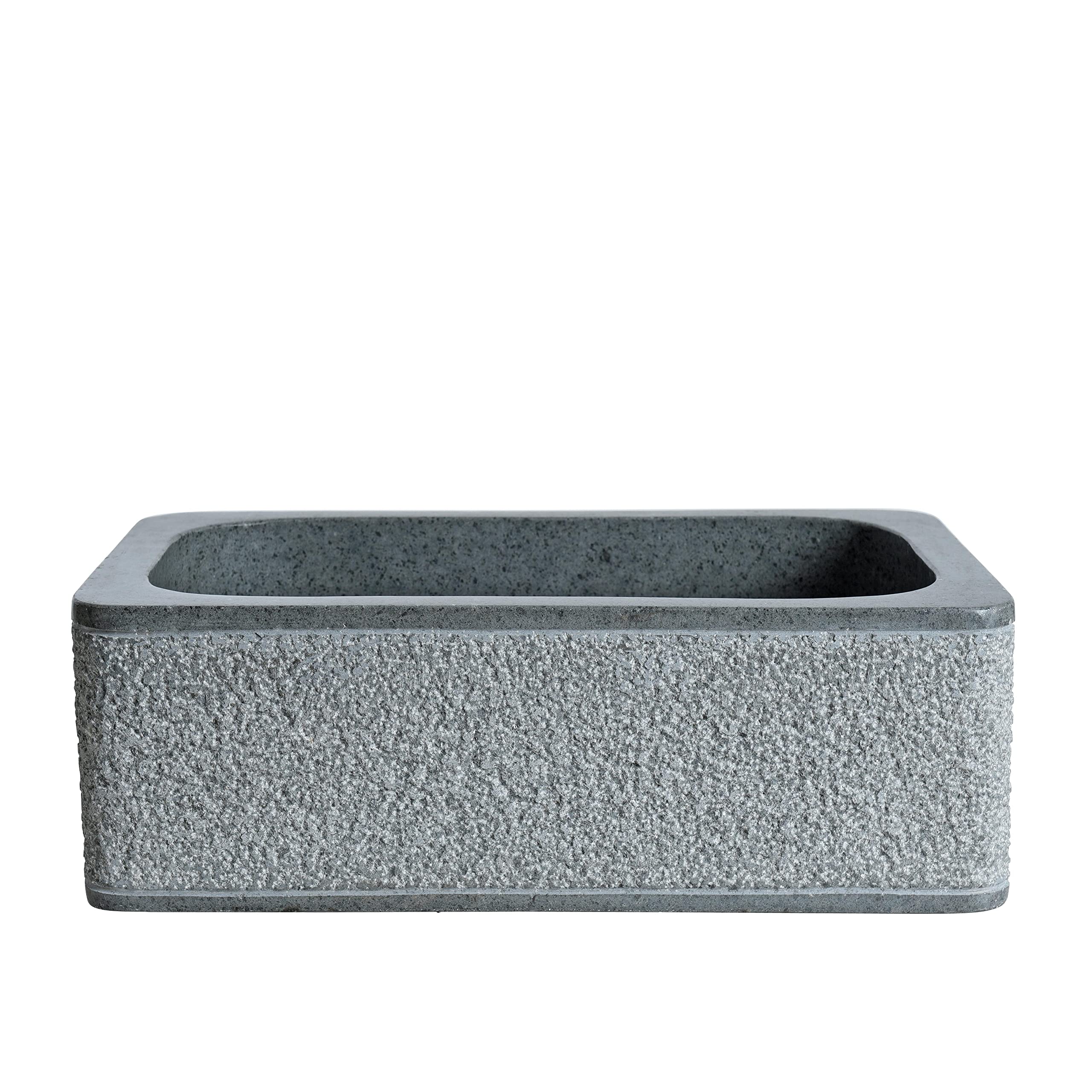 ESTEXO Waschbecken Basalt Naturstein Waschtisch ca. 45 x 30 x 15 cm Waschschale Becken Steinwaschbecken Grau