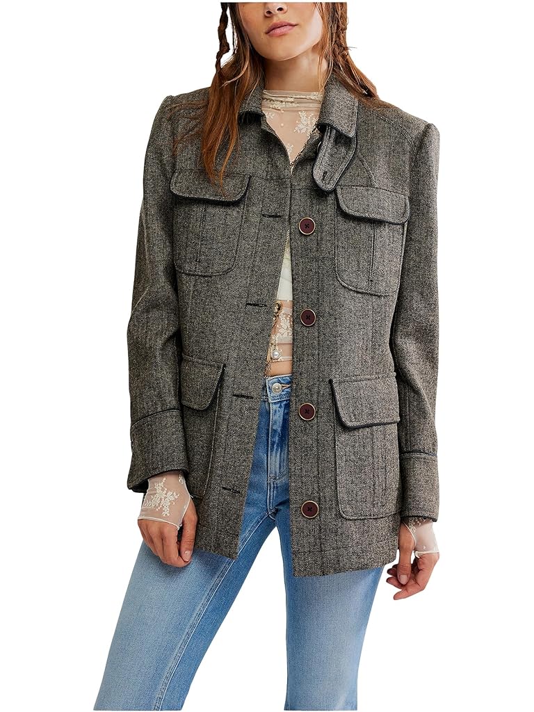 Brown Free People Renaux Officer Jacket