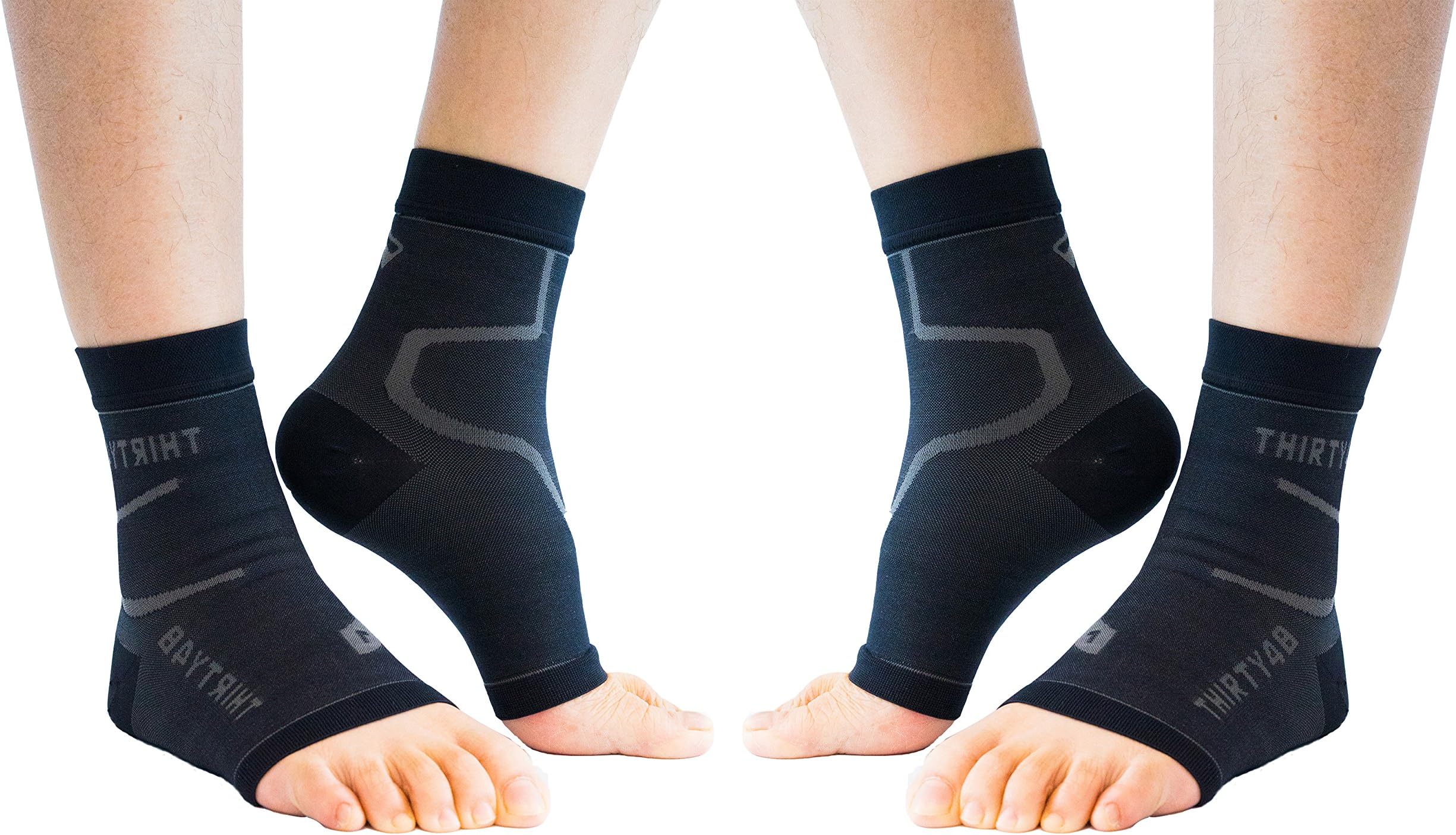 Thirty48 Plantar Fasciitis Compression Socks(1 or 2 Pairs), 20-30 mmHg Foot Compression Sleeves for Ankle/Heel Support, Increase Blood Circulation, Relieve Arch Pain, Reduce Foot Swelling