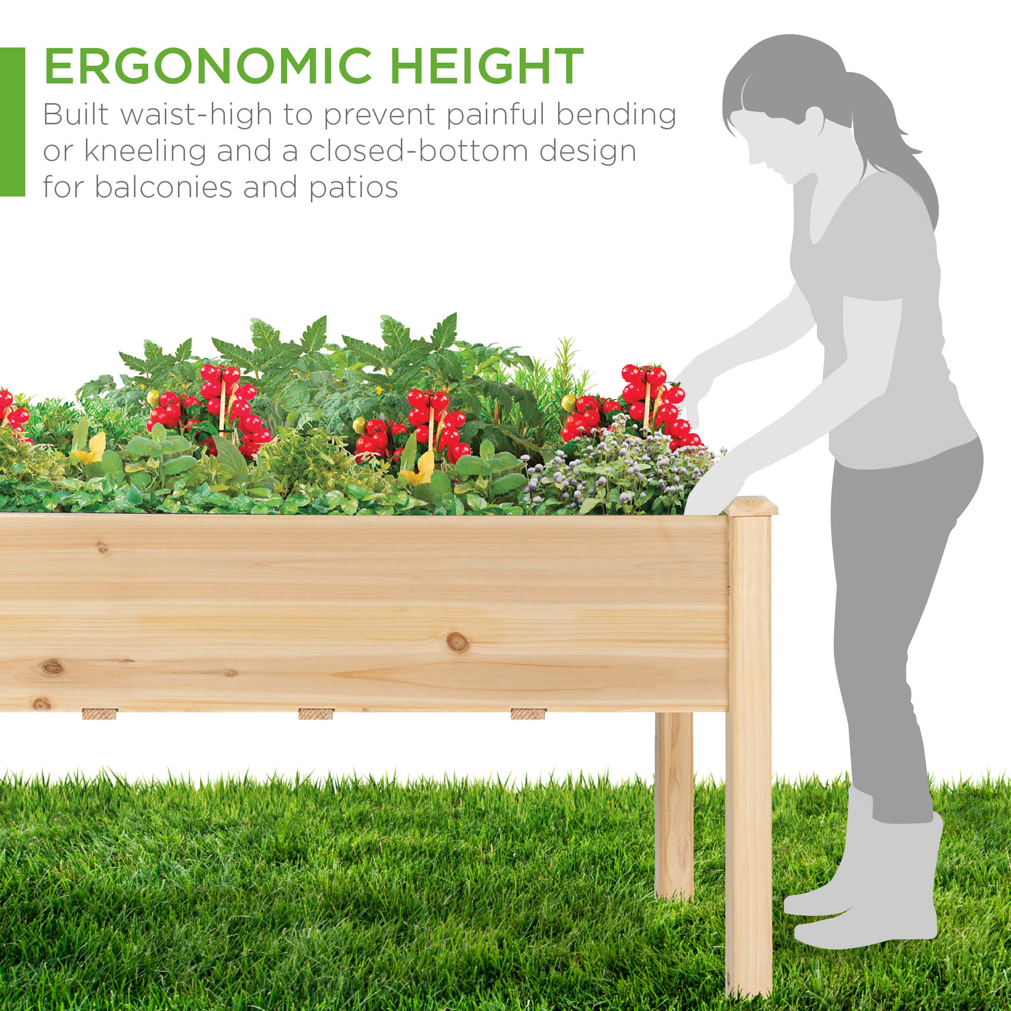 Best Choice Products 48x24x30in Raised Garden Bed, Elevated Wood