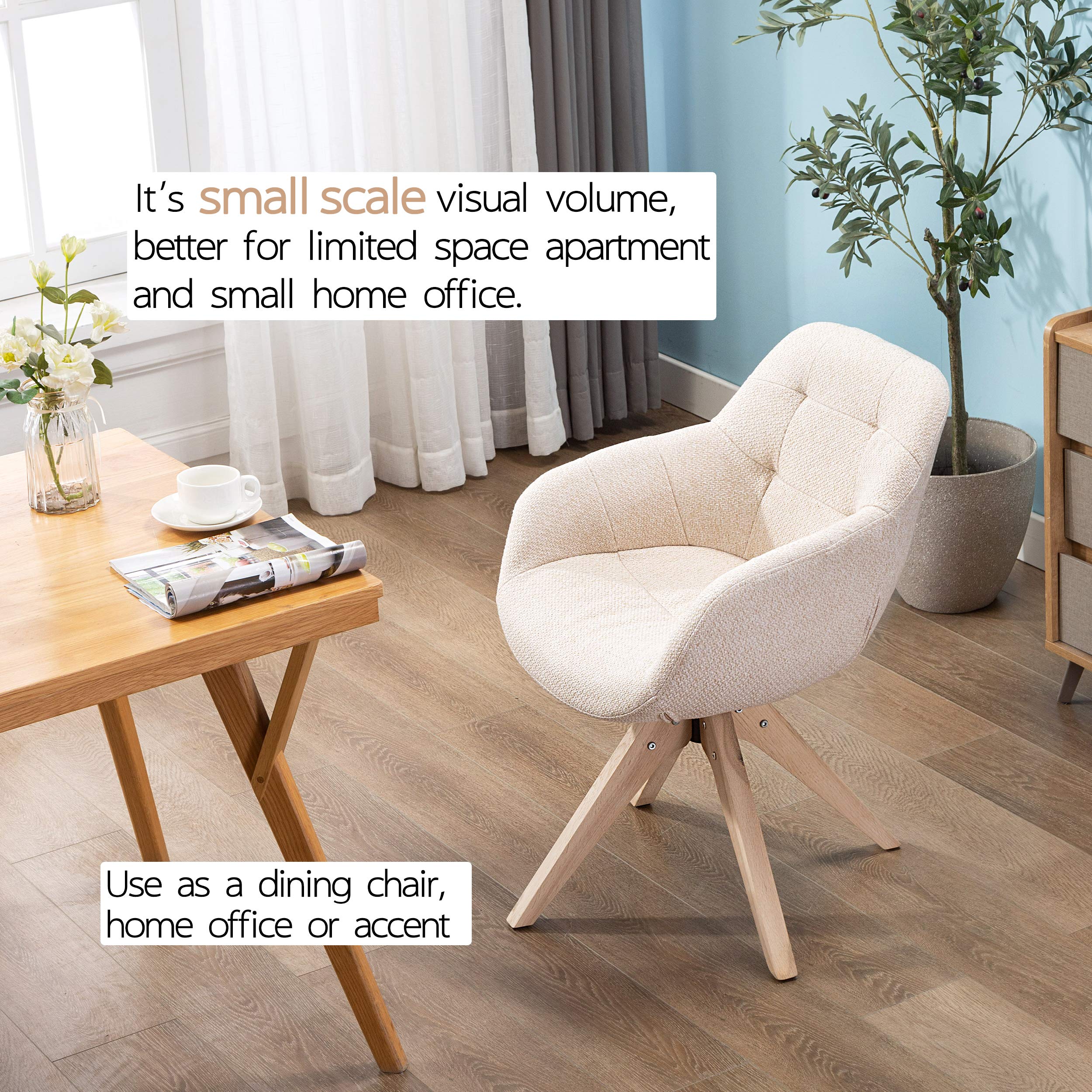 Buy KINWELL Swivel Armchair Fabric Accent Chair Dining Chair, Desk