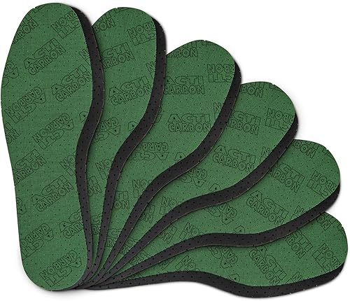 Kaps Plantillas Active Carbon para zapatos, cómodas absorbentes de olores, unisex, juego de 6 pares, Verde