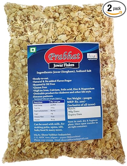 Prabhat Jowar Flakes, 2 x 500 g