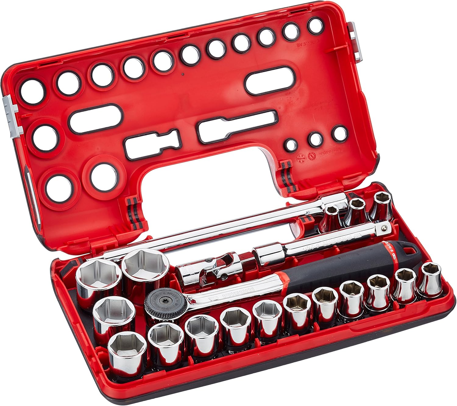 Facom S.161DBOX1 1/2" Metric 6-point Socket Set, 21 Pieces