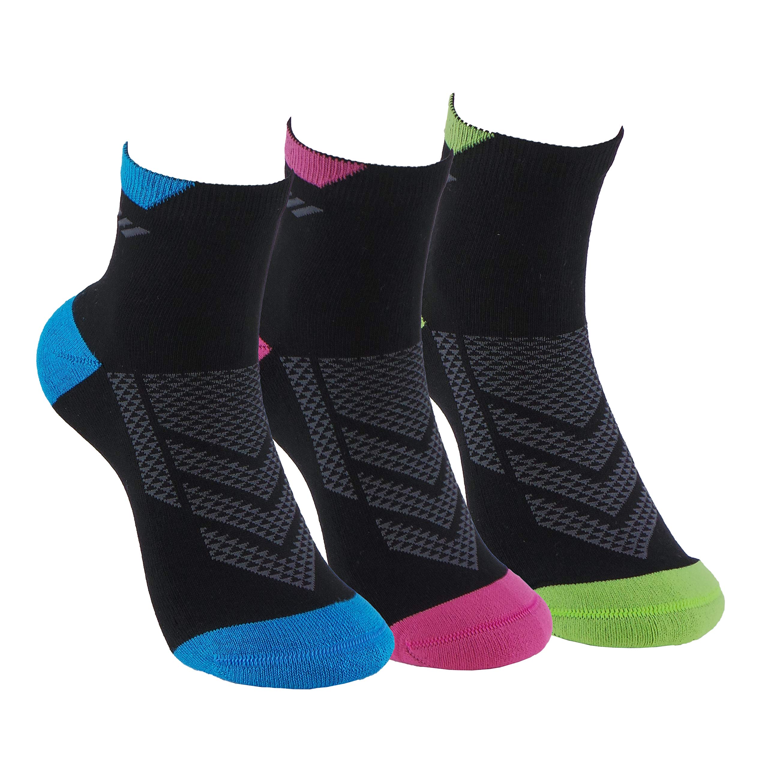 Calzini da donna senza cuciture, per running, ciclismo, tennis, paddle,da donna, con punta e tallone rinforzati, 3 paia. Calzini sportivi alla caviglia. Anti-sfregamento e con gommini anti-pressione