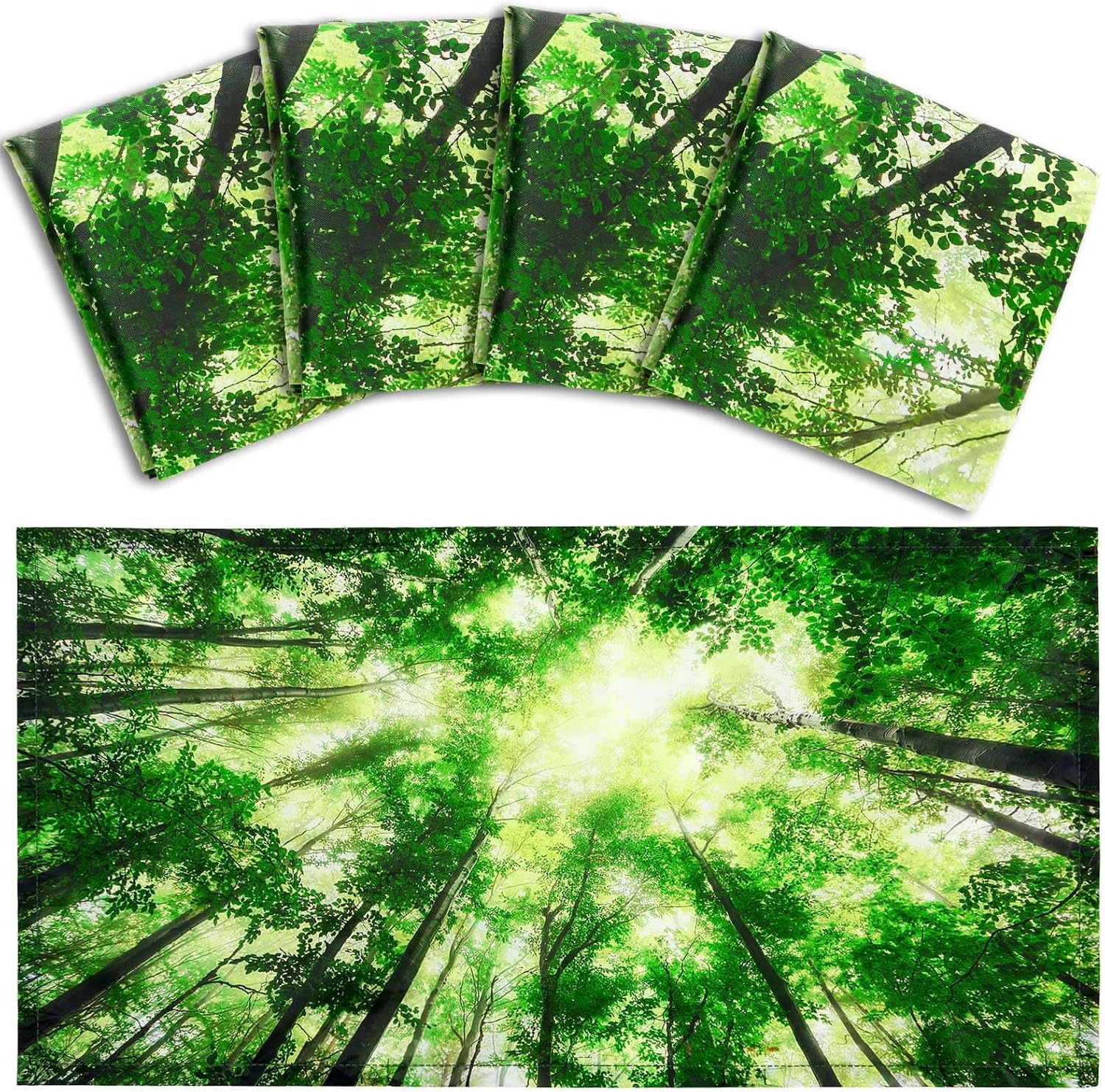 Hortsun 4 Pack Fluorescent Light Covers 4 x 2 Feet Magnetic Light Cover for Drop Ceiling, Fluorescent Ceiling Shade Filters for Office Classroom Home Hospital Decor(Forest)