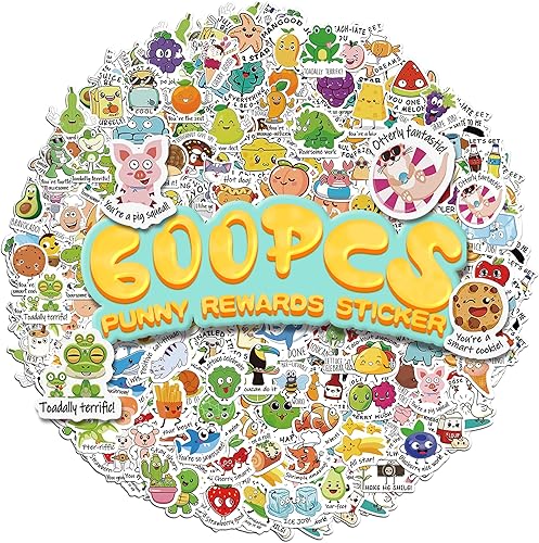 Miniatura 1 de 600 calcomanías para profesores de punny para estudiantes, divertidas calcomanías de recompensa para profesores para niños, suministros de aula,