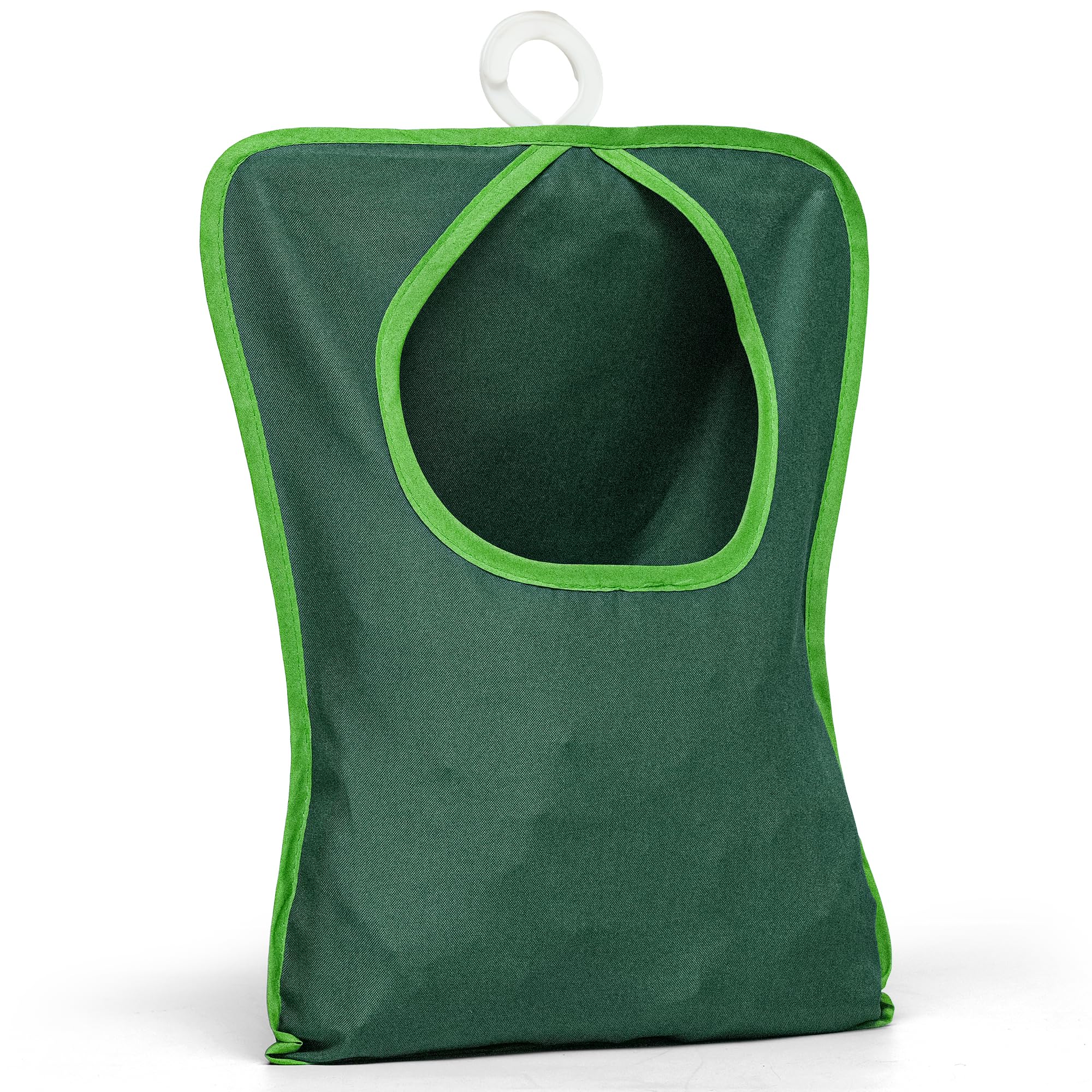 Flatro Green Clothes Peg Bag For Washing Line With Hanger | Waterproof Peg Holder To Store Up To 60 Pegs For Washing Line | Clothes Line Peg Bags With Hanging Clip | Peg Bags For Washing Line