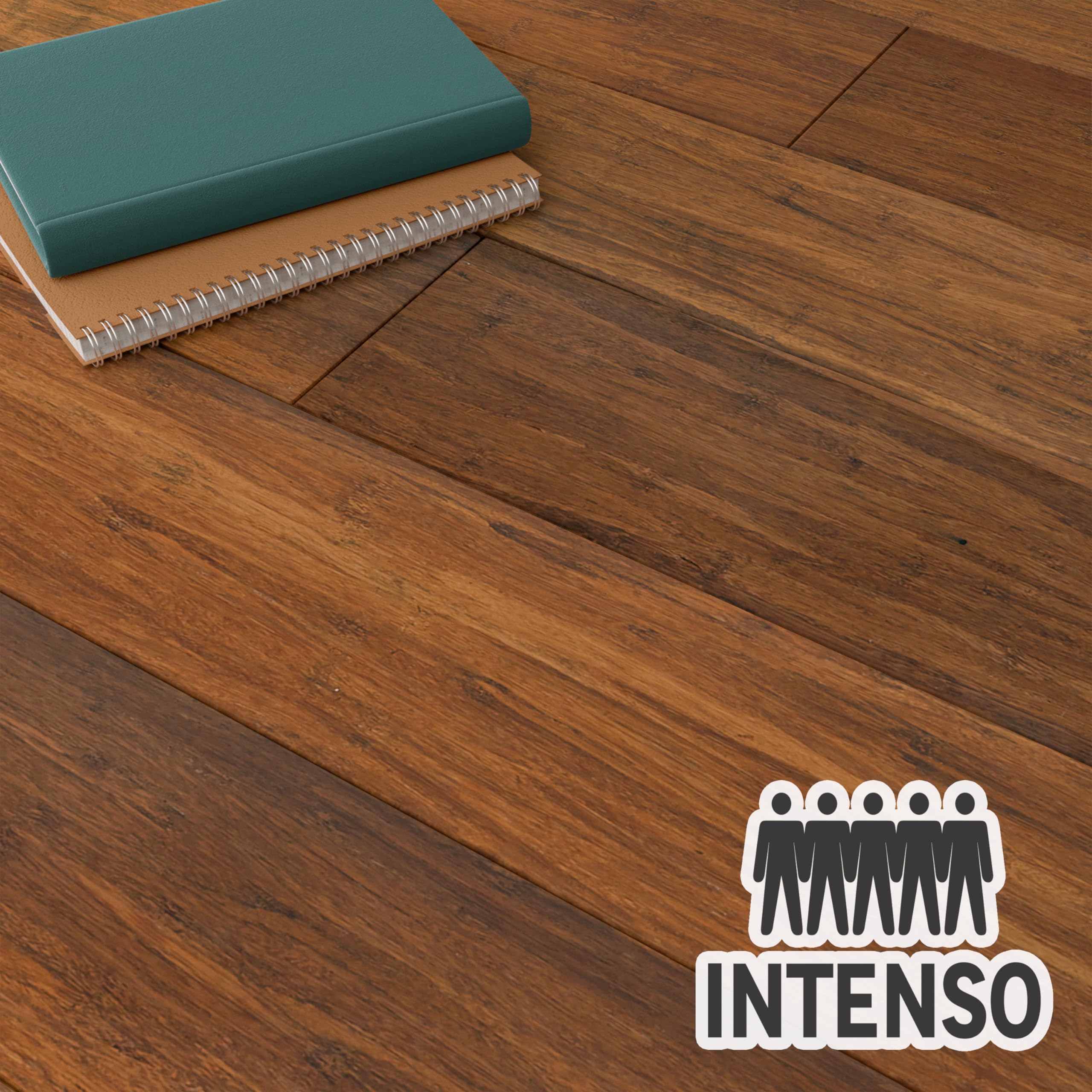 ARTENS Parkettboden Anza Versiegeltes massives Bambusparkett Intenso Braun L.92 cm B.13,2 cm Dicke 14 mm 1,09 m² 9 Dielen Belastungsklasse 21