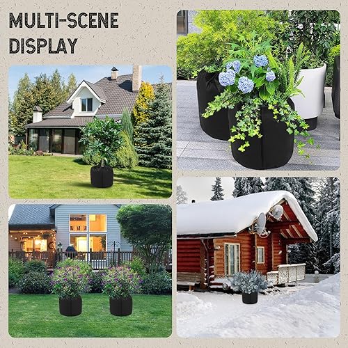 Miniatura 6 de Ecmln 2 macetas de protección de invierno para plantas, cubierta protectora contra heladas para plantas de invierno, bolsa de protección de macetas