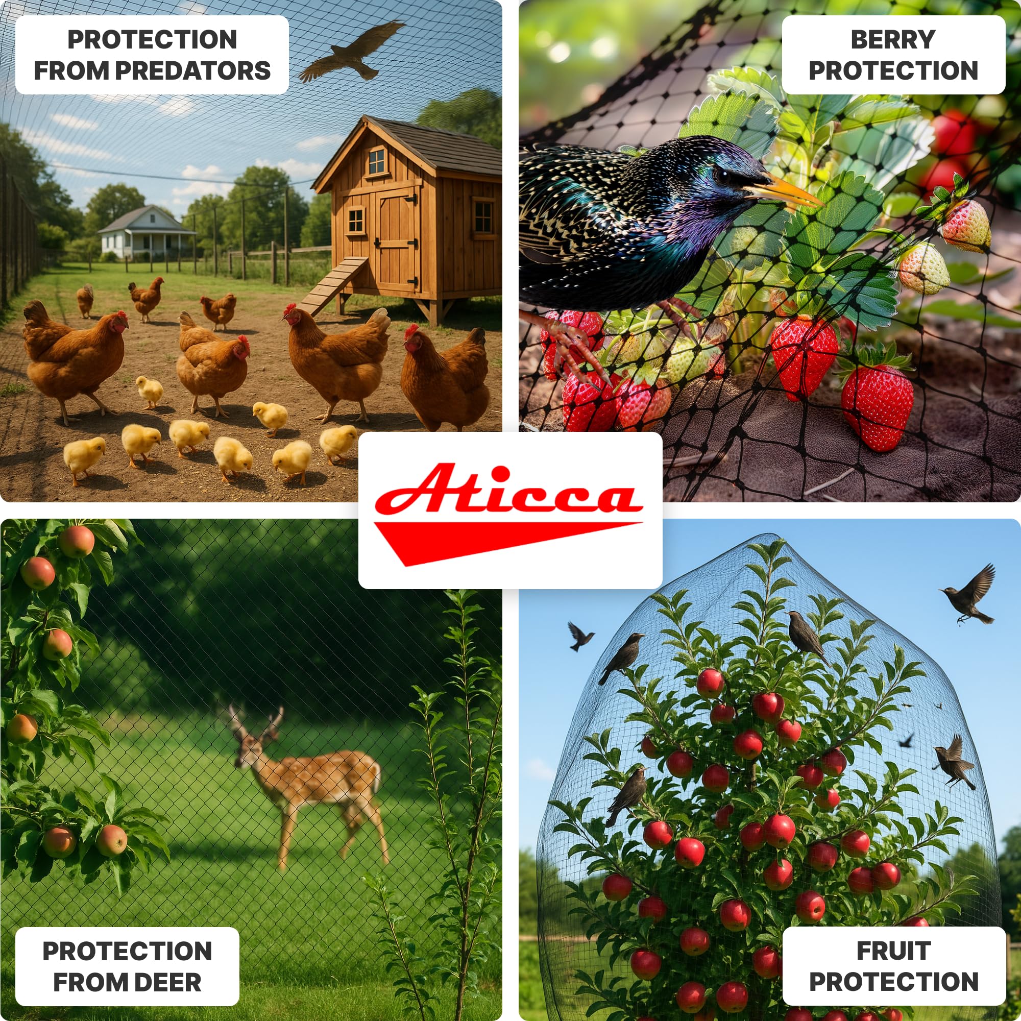 Aticca Red para pájaros de 13 x 40 pies