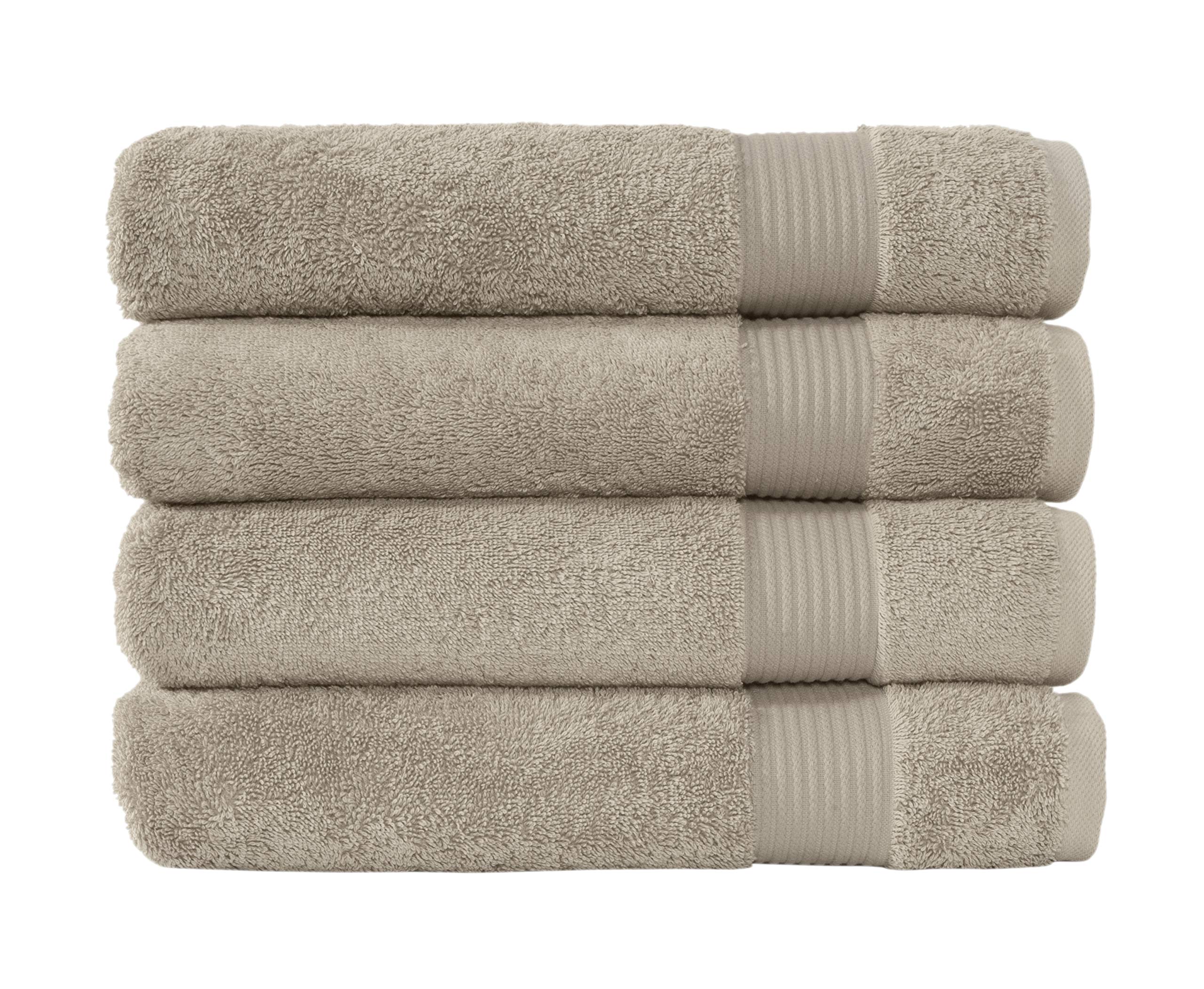 Classic Turkish Towels CTT - Premium 4 Piece Bath Towel Set, Made with 100% Turkish Cotton, Quick Drying, Highly Absorbent & Comfy Towels for Spa & Hotel | 30"x54" (Beige)