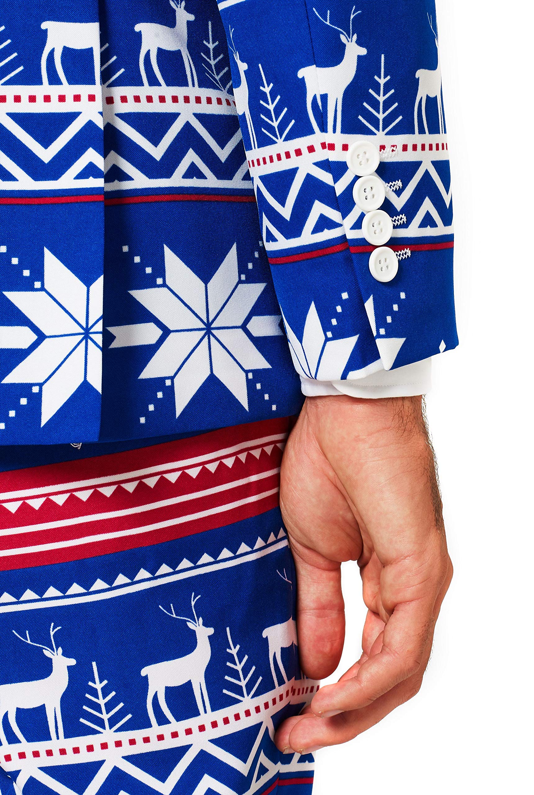 OppoSuits Fun Ugly Christmas Suits For Men – The Rudolph – Full Suit: Jacket, Pants & Tie Traje de Hombre Hombre