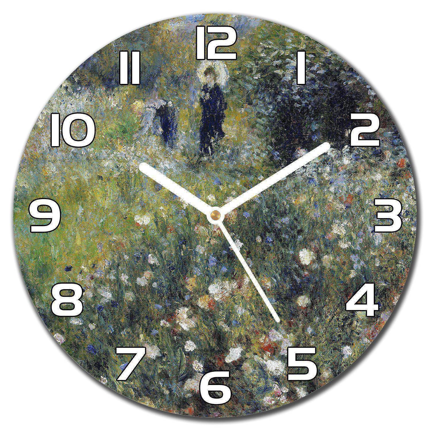 Horloge en verre lisible pour cuisine salon 30 cm aiguilles blanches