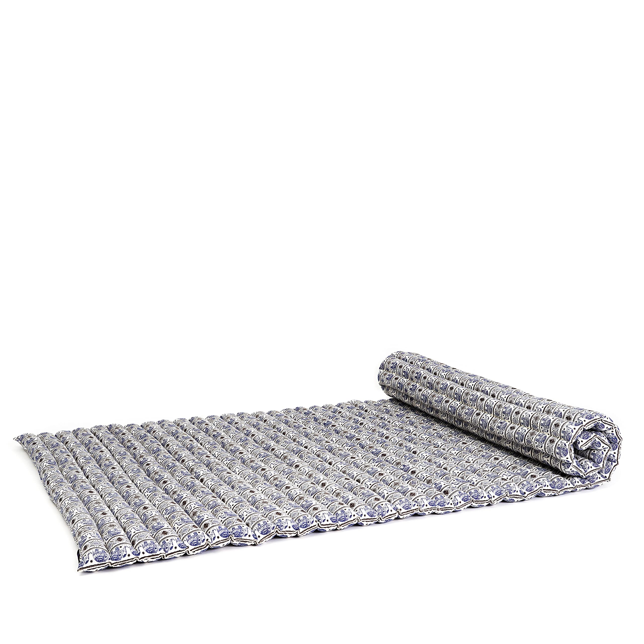Leewadee Wide Rollable Thai Mat 190 x 100 cm - Kapok Floor Mat for Sleeping, Massage & Meditation Futon Alternative
