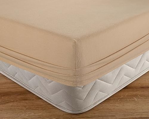 Miniatura 3 de Juego de sábanas de franela 100% algodón (individual, beige)