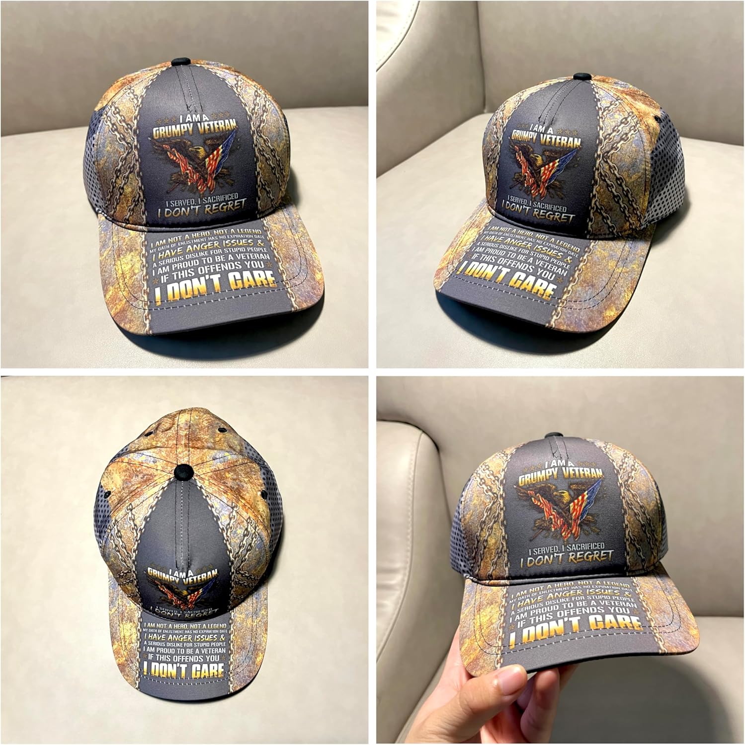 Premium Vietnam Veteran Hat, Veteran Hat for Men, Military Gift for Grandpa Dad Husband, Adjustable Strap Back