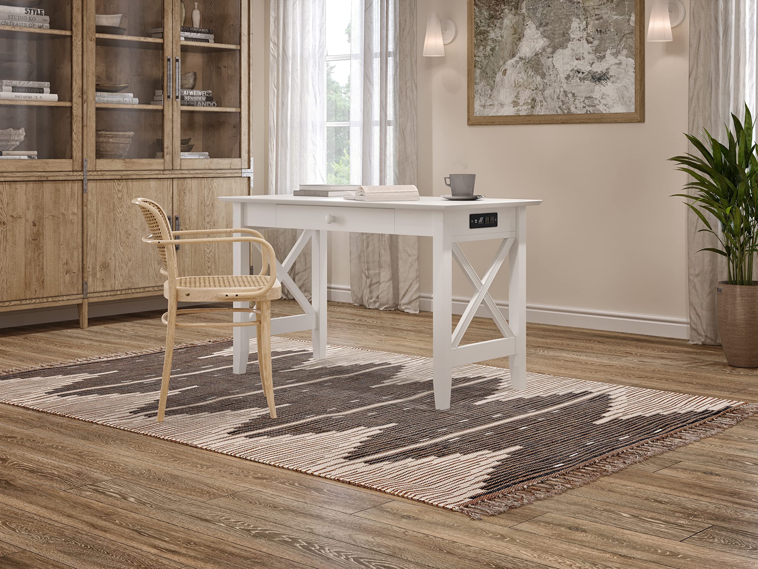 Escritorio De Madera Maciza De Pino Rectangular Para Oficina De