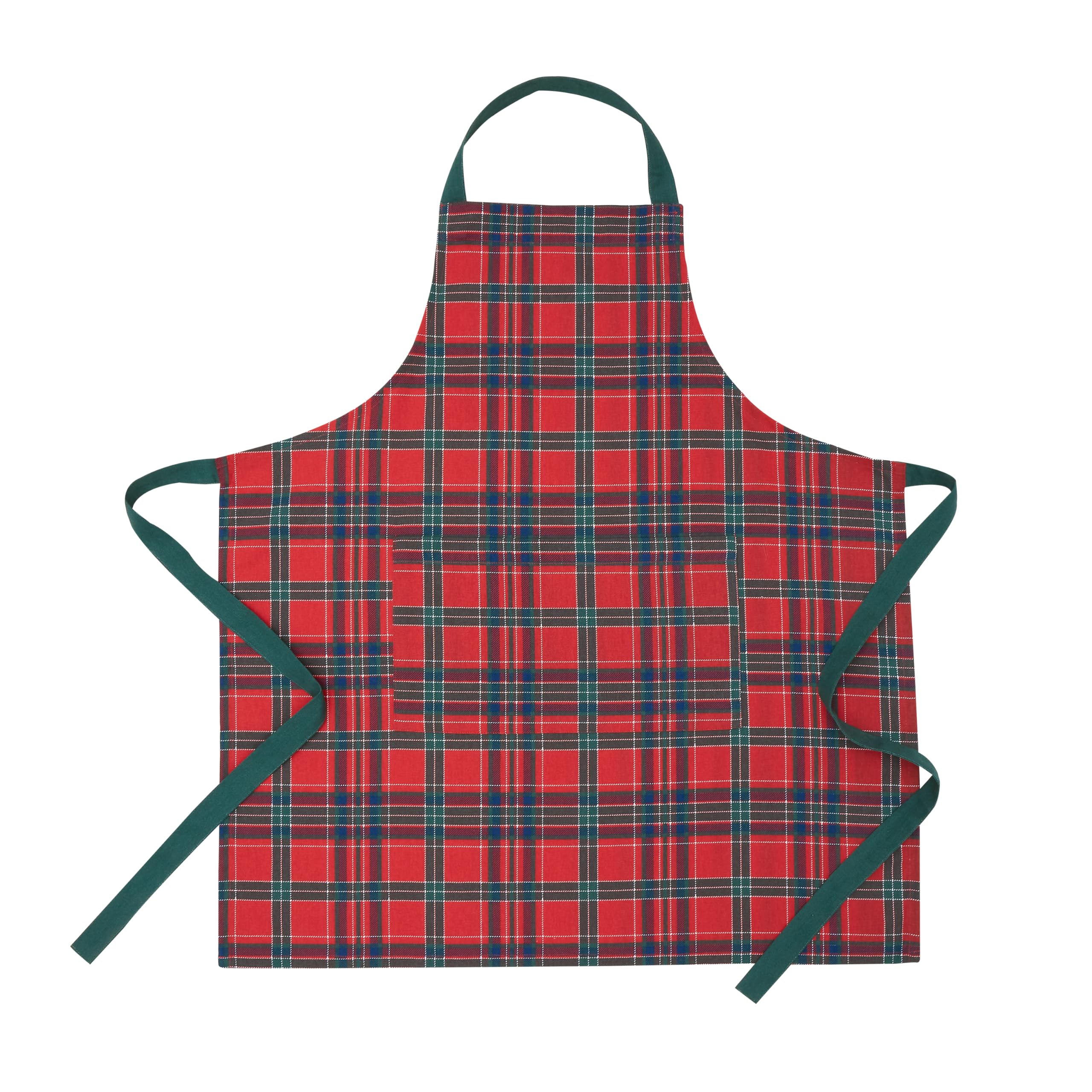 Catherine Lansfield Christmas Tartan Check 70x80cm Kitchen Adult Apron Red/Green