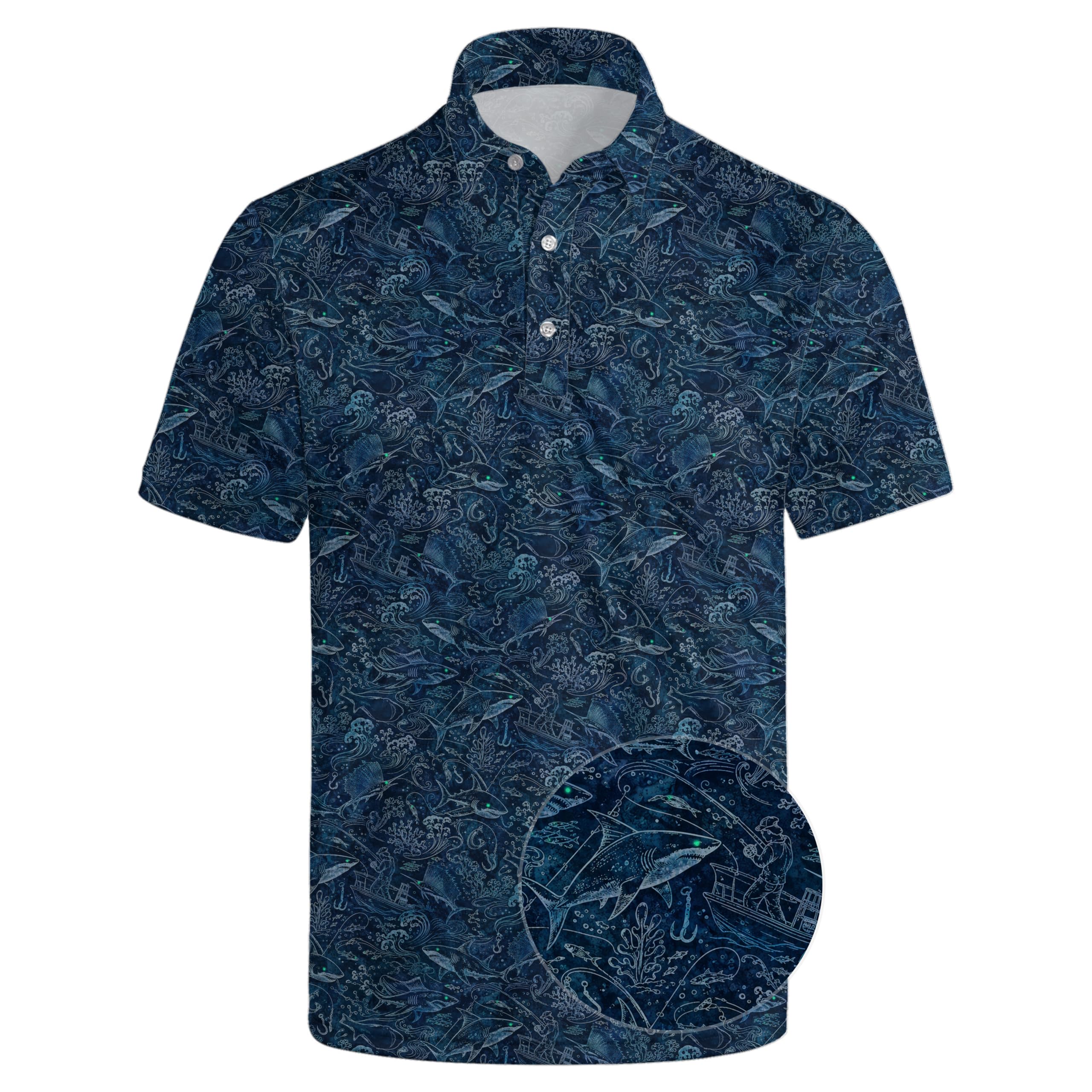 Men's Funny Golf Shirt Short Sleeve, Casual Polo Shirts for Men