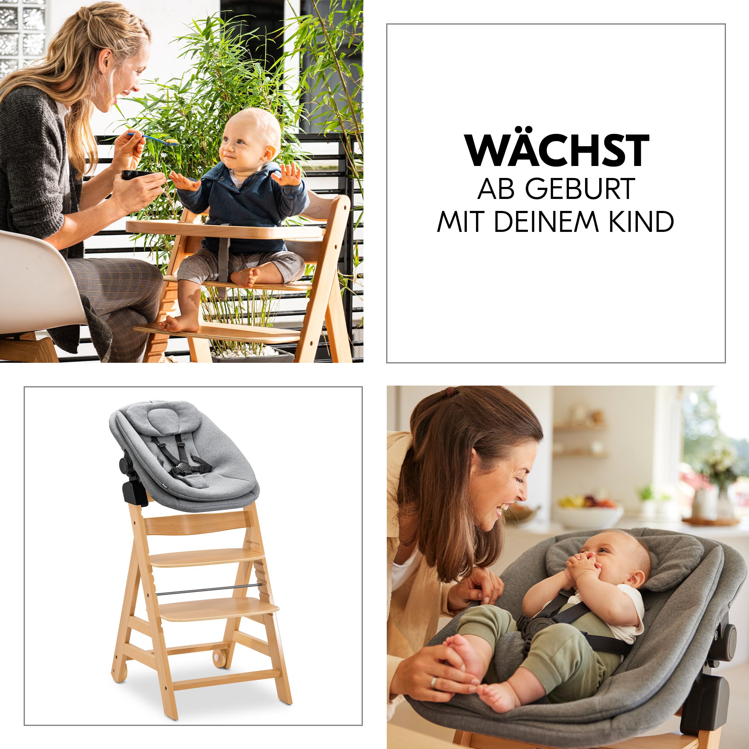 hauck Alpha Move Hochstuhl Newborn Set mit Highchair Bouncer