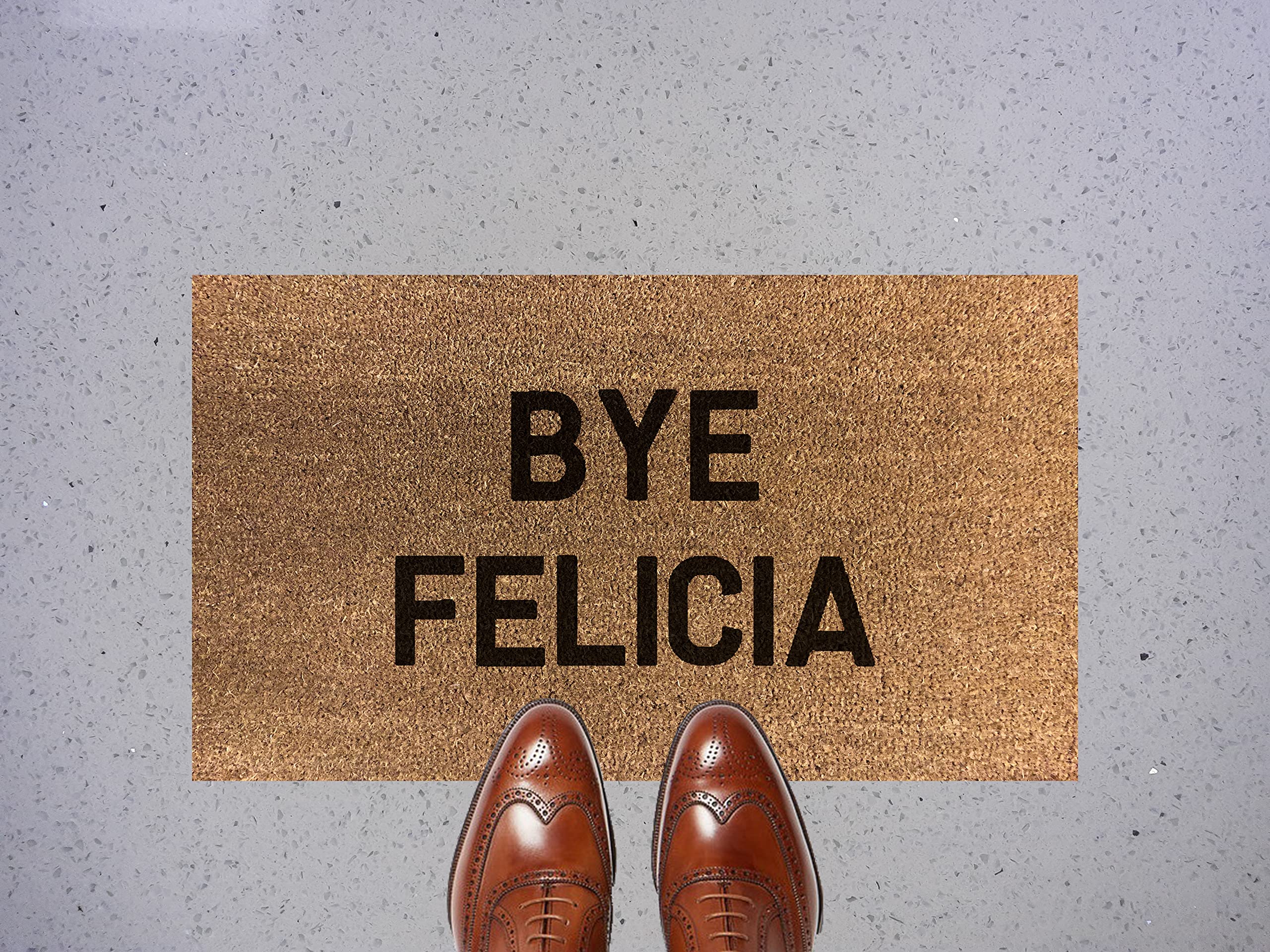 Bye Felicia Coir Door Floor Mat Various Sizes Pvc Backing Gifts Presents Wedding Home (60 x 40 cm)