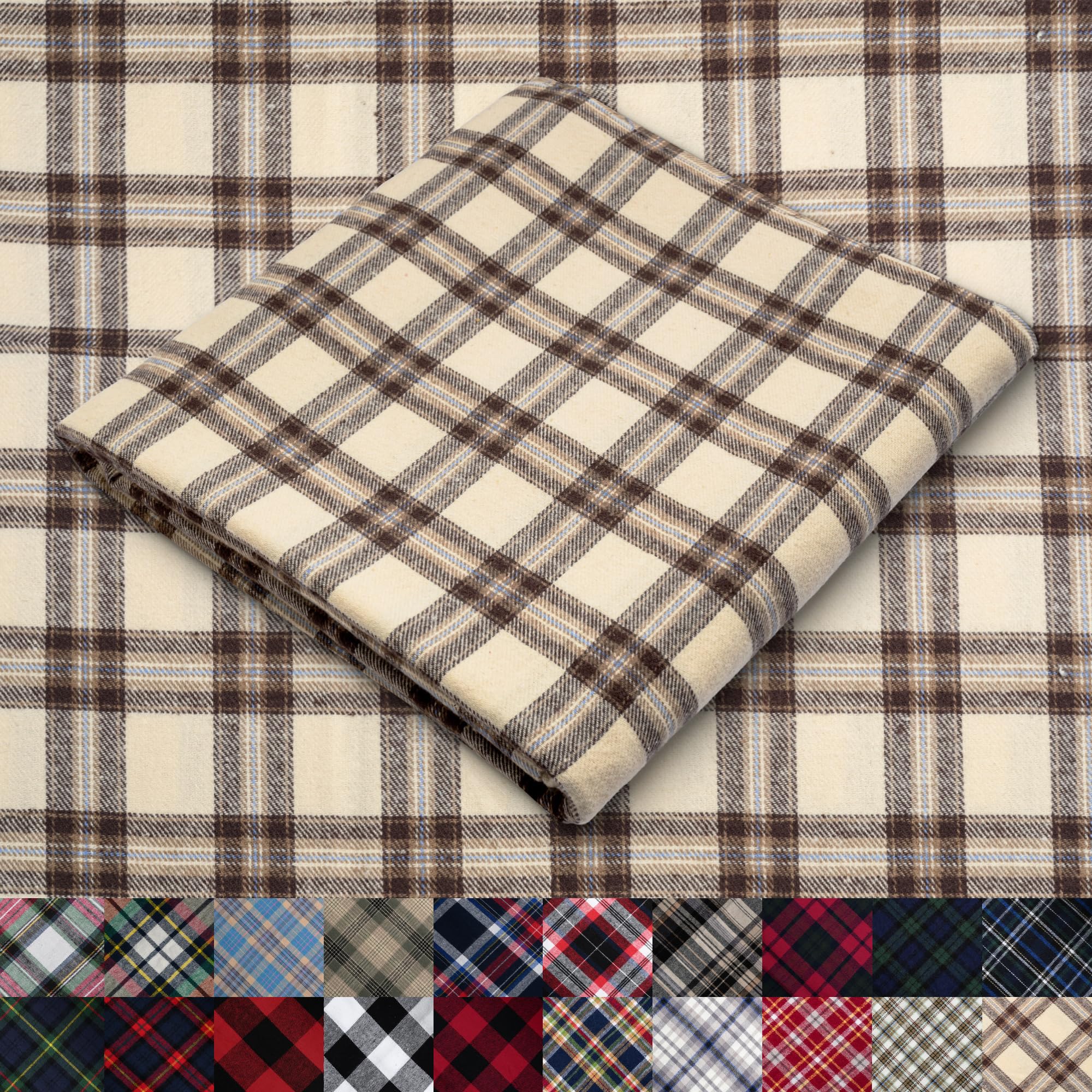 Pico Textiles 1 Yard Blue and Green Blackwatch Tartan Plaid Flannel Fabric - 60" Wide - 100% Cotton - Sold by The Yard - for Shirts, Scarves, Pajamas & Receiving Blankets — view 51