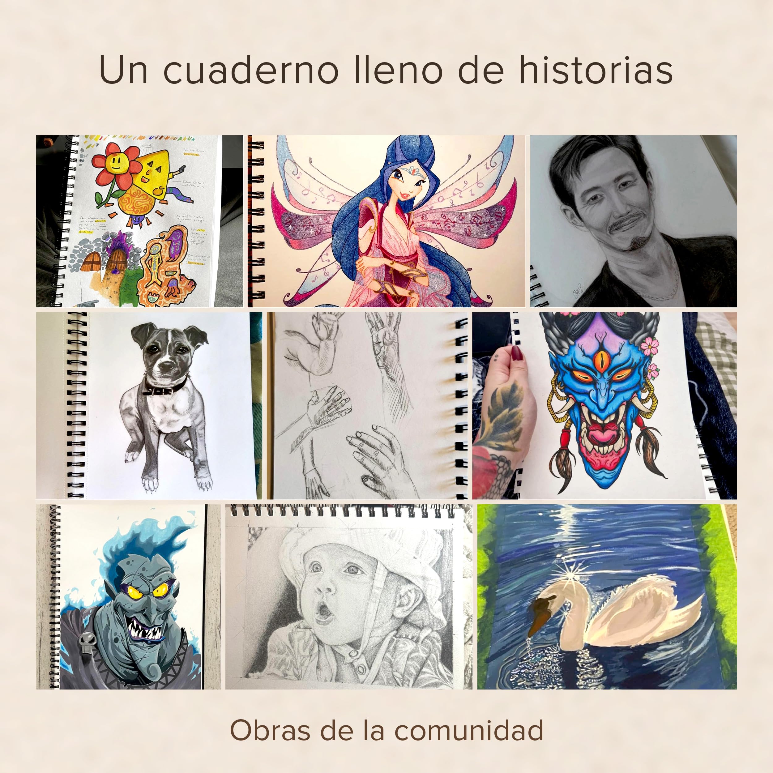 Cuaderno de Bocetos de Artista A4 - Tapa Dura, Papel muy Grueso de 200 gm2 - Encuadernado en Espiral para Niños, Profesionales, Dibujar y Hacer Bocetos - 21x29 cm, 40 hojas, 80 Páginas