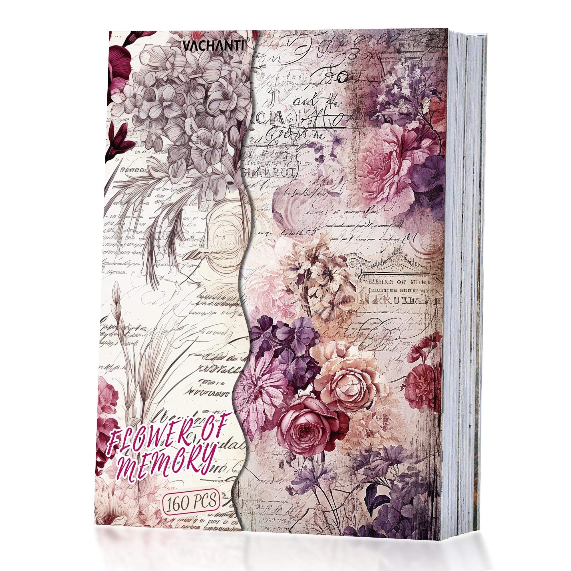 Vintage Flower Scrapbook Paper - 160 Sheets -1 Vintage Flower Scrapbook Paper - 160 Sheets -1