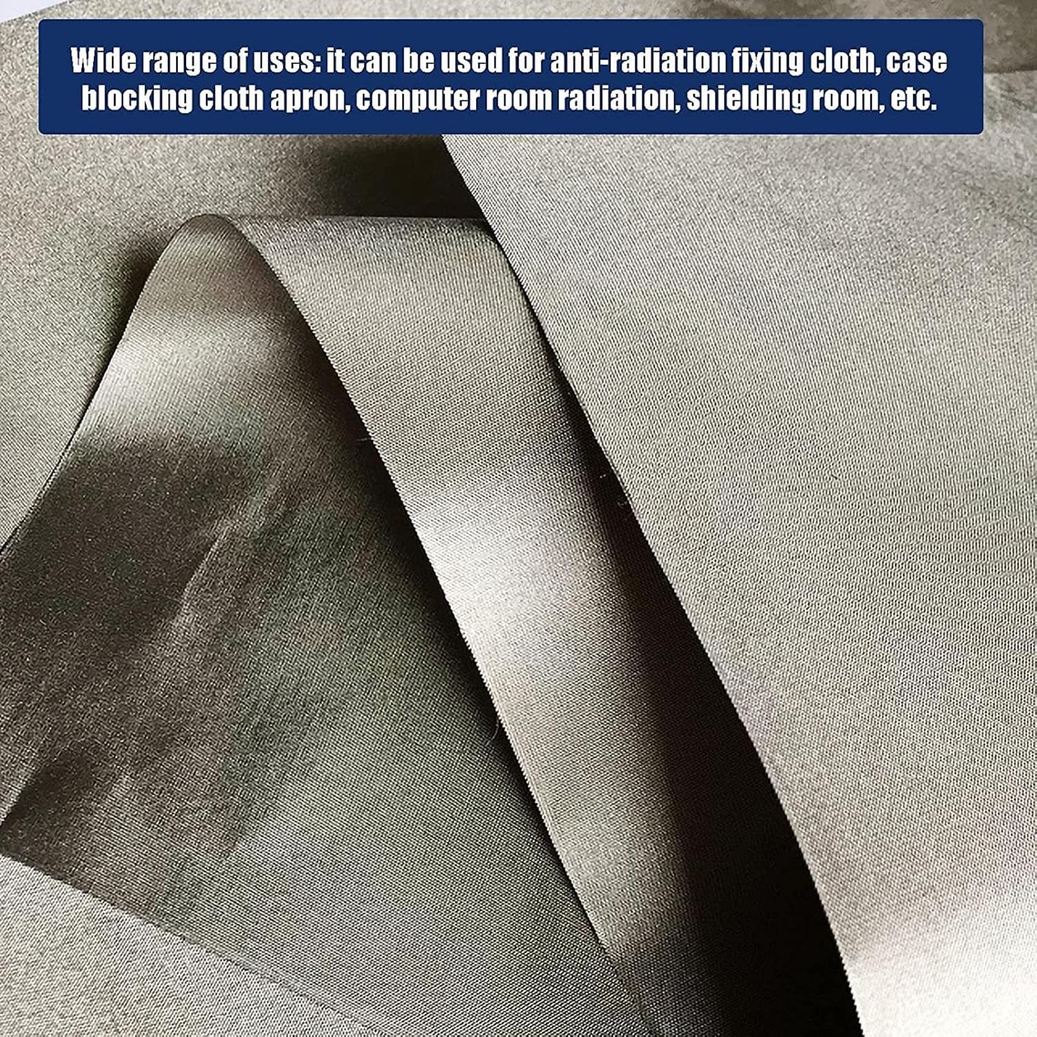 Yinian Radiation Protection Fabric, Anti Radiation Conductive Shielding Fabric Silver Fiber EMI RFID EMF Protection Material for RF LF Blocking Shielding (Size : 1.08m*1m)