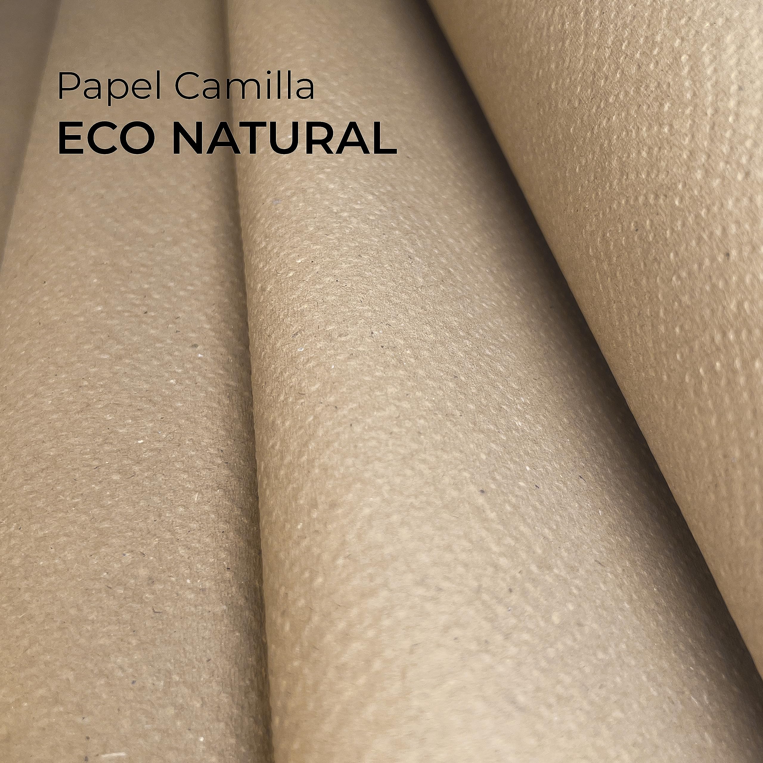 Papel Camilla Eco Natural 60 cm x 70 m - 6 Rollos, Sin Precorte - Papel Camilla Masaje, Clínicas, Tatuaje, Fisioterapia, Estética