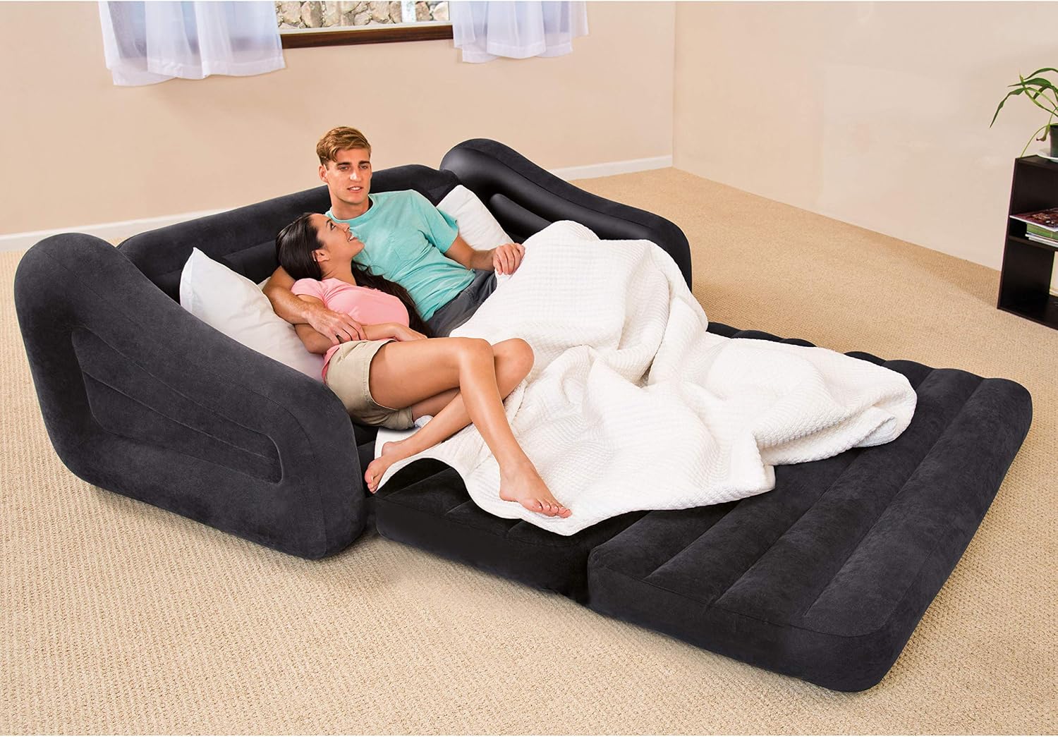 Intex Pull-out Sofa Inflatable Bed, 76" X 87" X 26", Queen