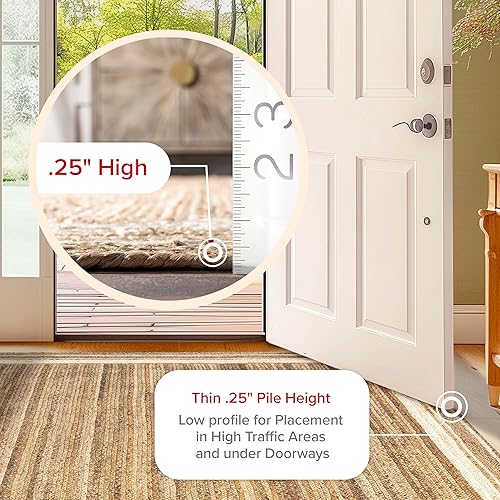 Miniatura 6 de nuLOOM Rikki - Alfombra costera trenzada de yute, 3 x 5, color blanco hueso