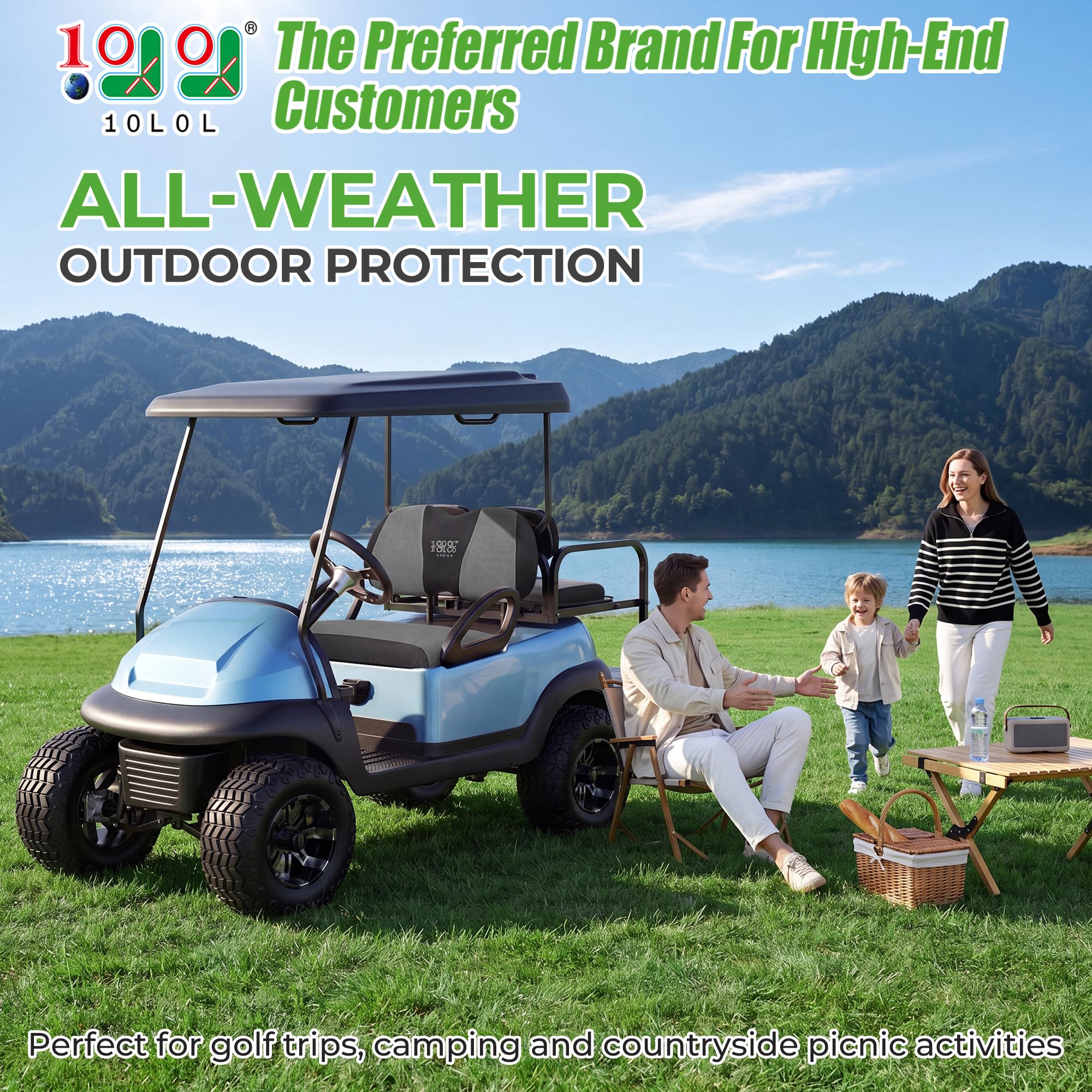 10L0L Universal Golfwagen Sitzbezüge für ältere Golf Car, langlebiges, atmungsaktives Material, passt wie EIN Handschuh für Club Car Precedent und Yamaha